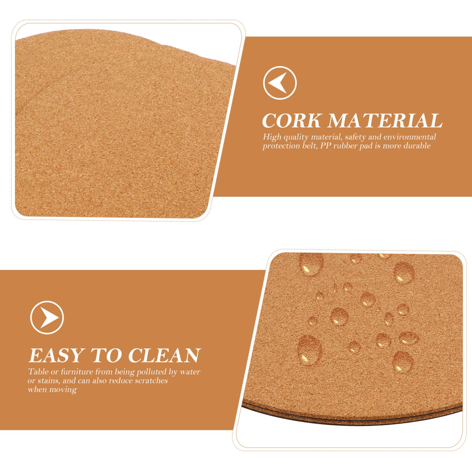 Hemoton 2-Pack Cork Planter Mats - Natural Plant Tray for Flower Pots, Garden Coasters for Indoor/Outdoor Use - Protects Surfaces from Water Damage for Houseplants, Succulents & Gardening Needs
