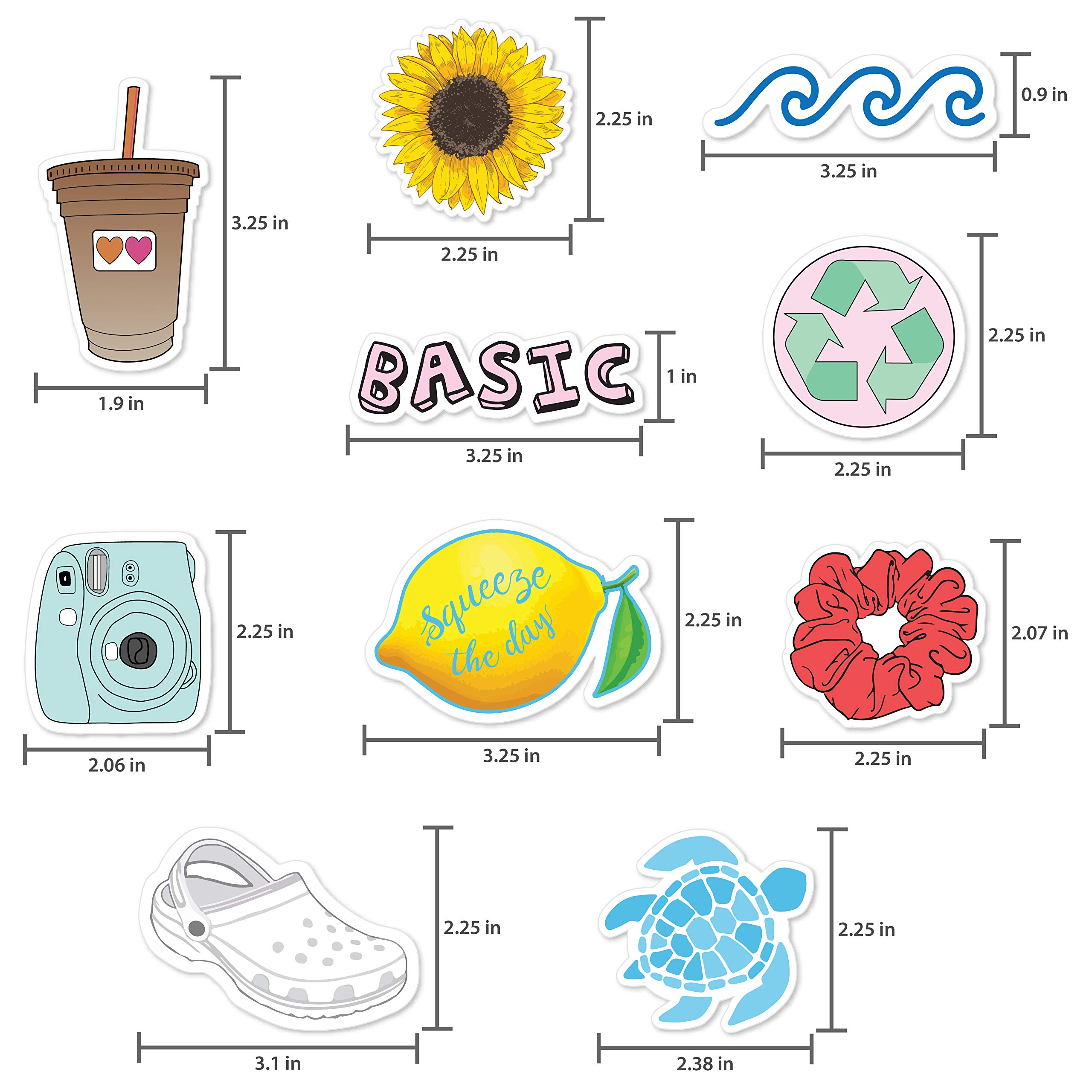 Eco-Friendly Nature Lover VSCO Girl Stickers - 10 Pack Decals for Water Bottles & Laptops - Climate Change Activist Support - Perfect for School, Office & Sustainable Lifestyle Accessories