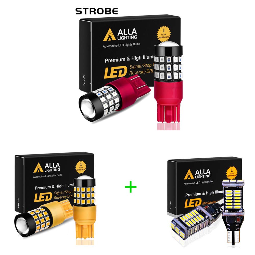 7440/7443 LED Brake Lights + T15/912/921 LED Reverse Lights + 7440/7443 LED Turn Signal Bulbs Combo Pack - High Brightness LED Car Light Bulbs for Enhanced Safety & Visibility - Perfect for Trucks, SUVs, Sedans & Motorcycles