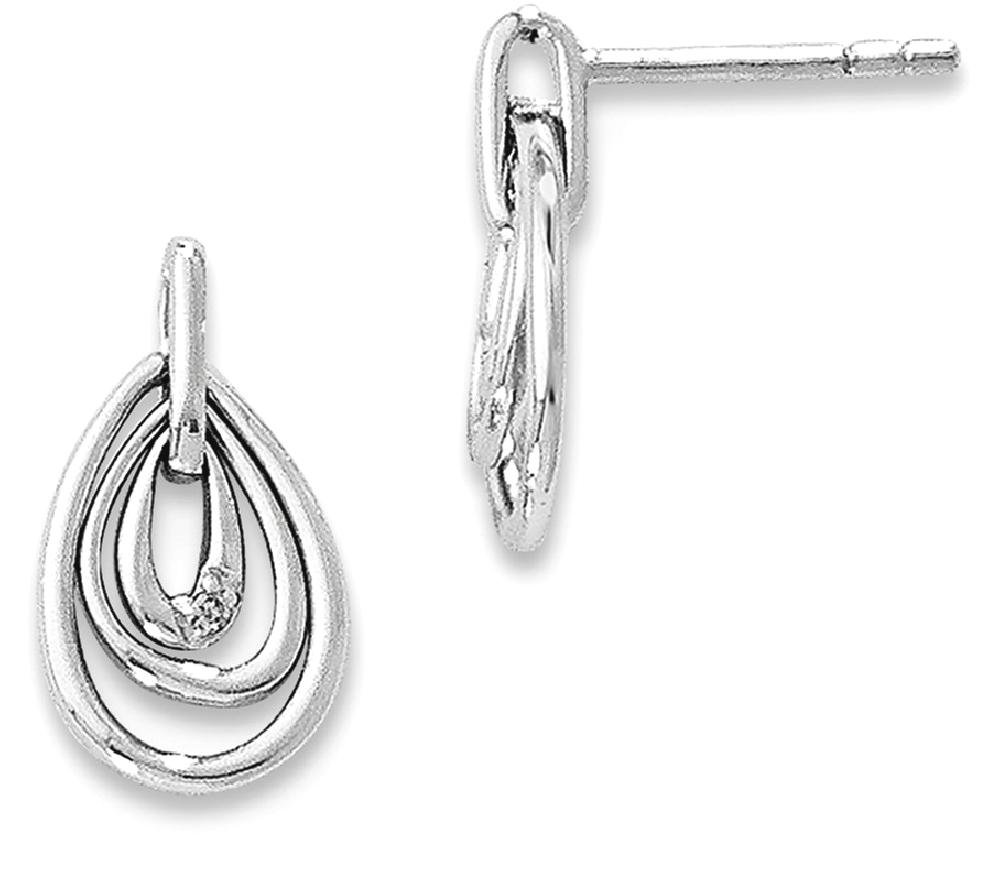 925 Sterling Silver Teardrop Diamond Stud Drop Dangle Earrings for Women - Elegant Party Wedding Jewelry Gift