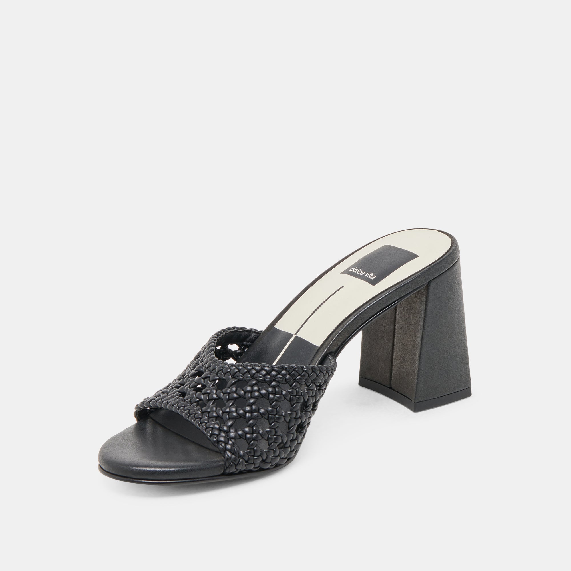 MARGOE Black Woven Stella Heels - Women's Fashion High Heels for Party, Wedding & Evening Events