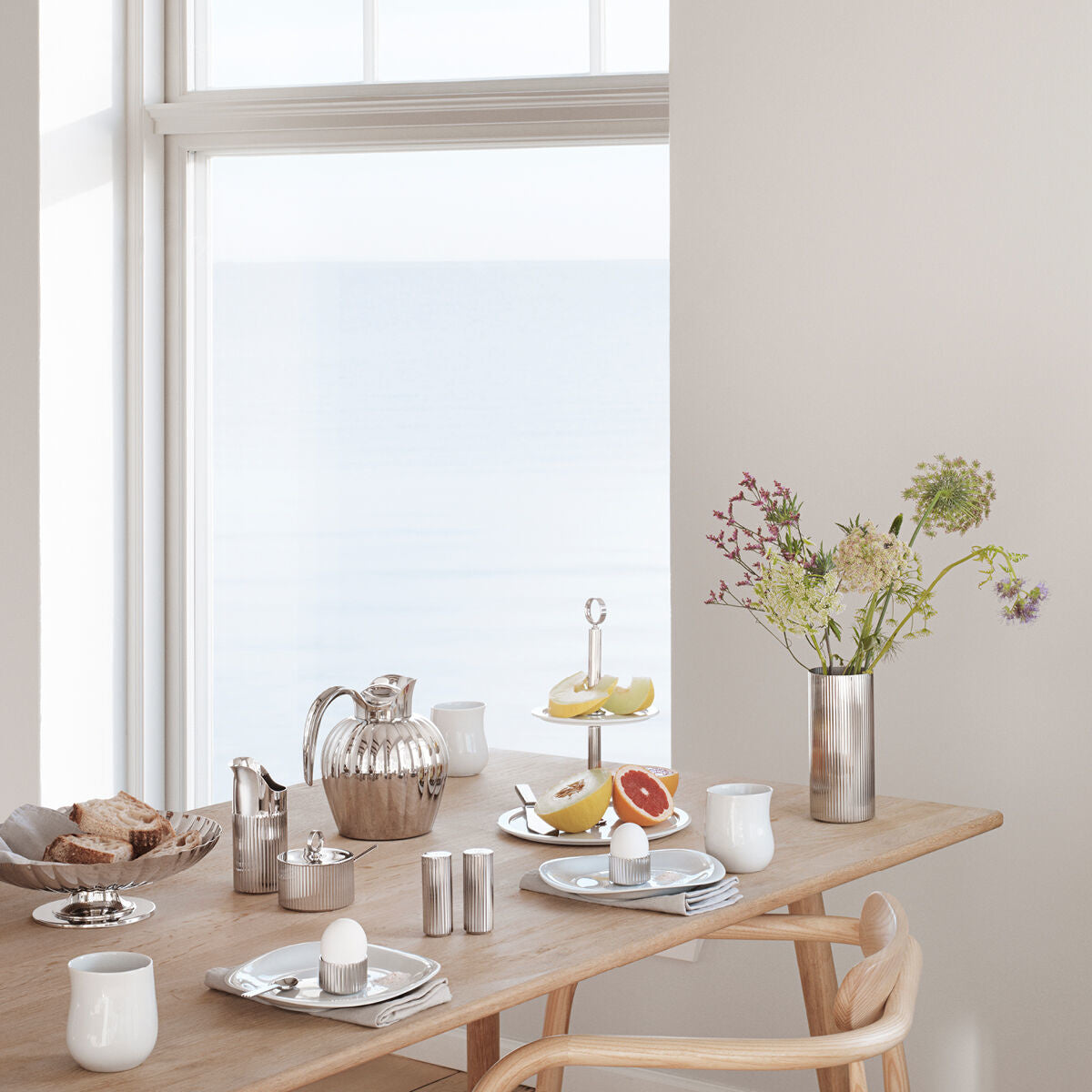 Georg Jensen Bernadotte Tiered Cake Stand in Silver - Elegant Dessert Display for Weddings, Parties & Afternoon Tea