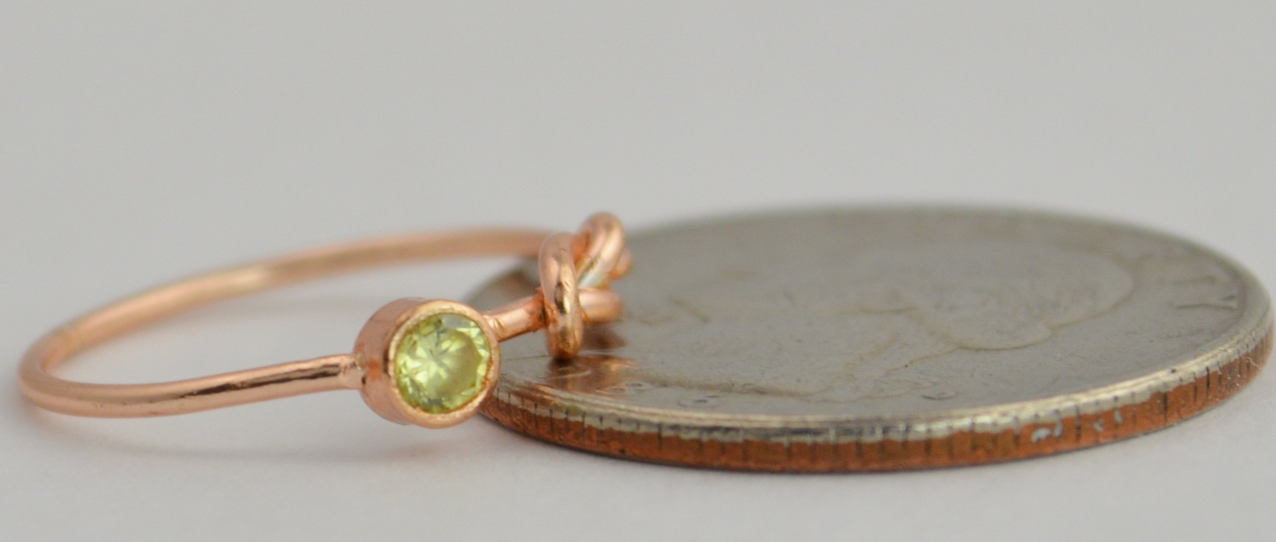 14K Rose Gold Peridot Infinity Ring for Women - Dainty Stackable Jewelry Gift for Anniversary, Valentine's Day & Everyday Wear