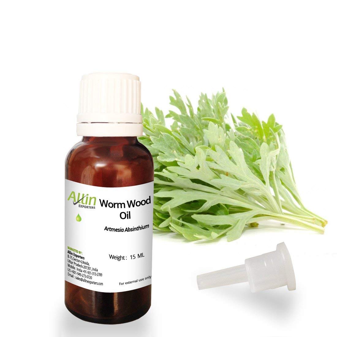 100% Pure & Natural Wormwood Essential Oil - Undiluted, Therapeutic Grade - 15ml Bottle for Aromatherapy, Skin Care & Home Fragrance