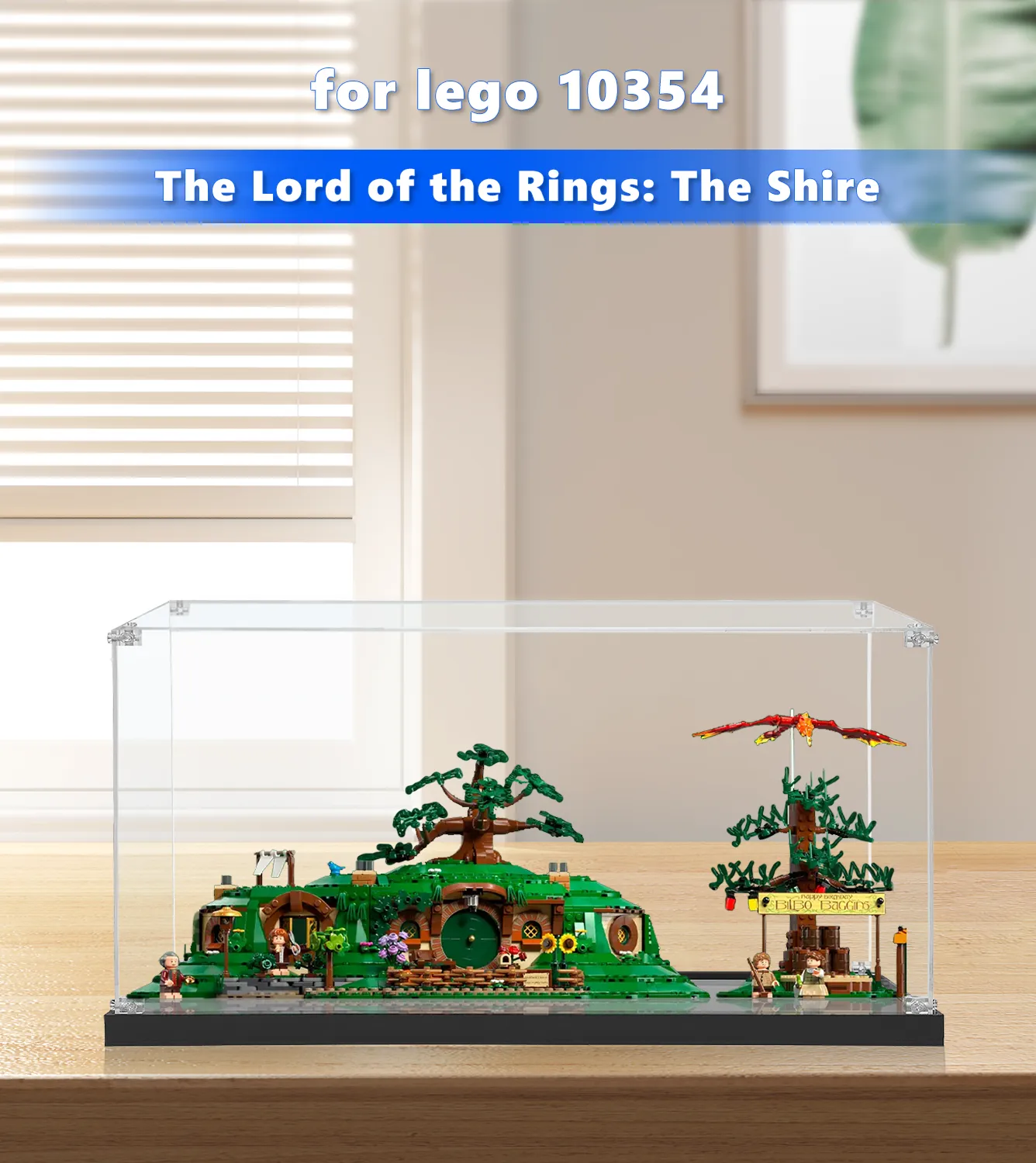 LEGO® Icons The Lord of the Rings: The Shire™ 10354 Display Case - Premium Acrylic Showcase for Collectible LEGO Sets - Perfect for Home Decor, Office Display & Gift Giving