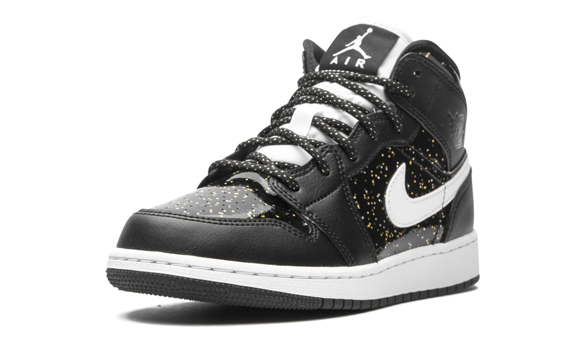 Nike Jordan 1 Mid Grade School SE Black Sparkle Basketball Shoes for Kids - Stylish Sneakers for School, Sports & Casual Wear