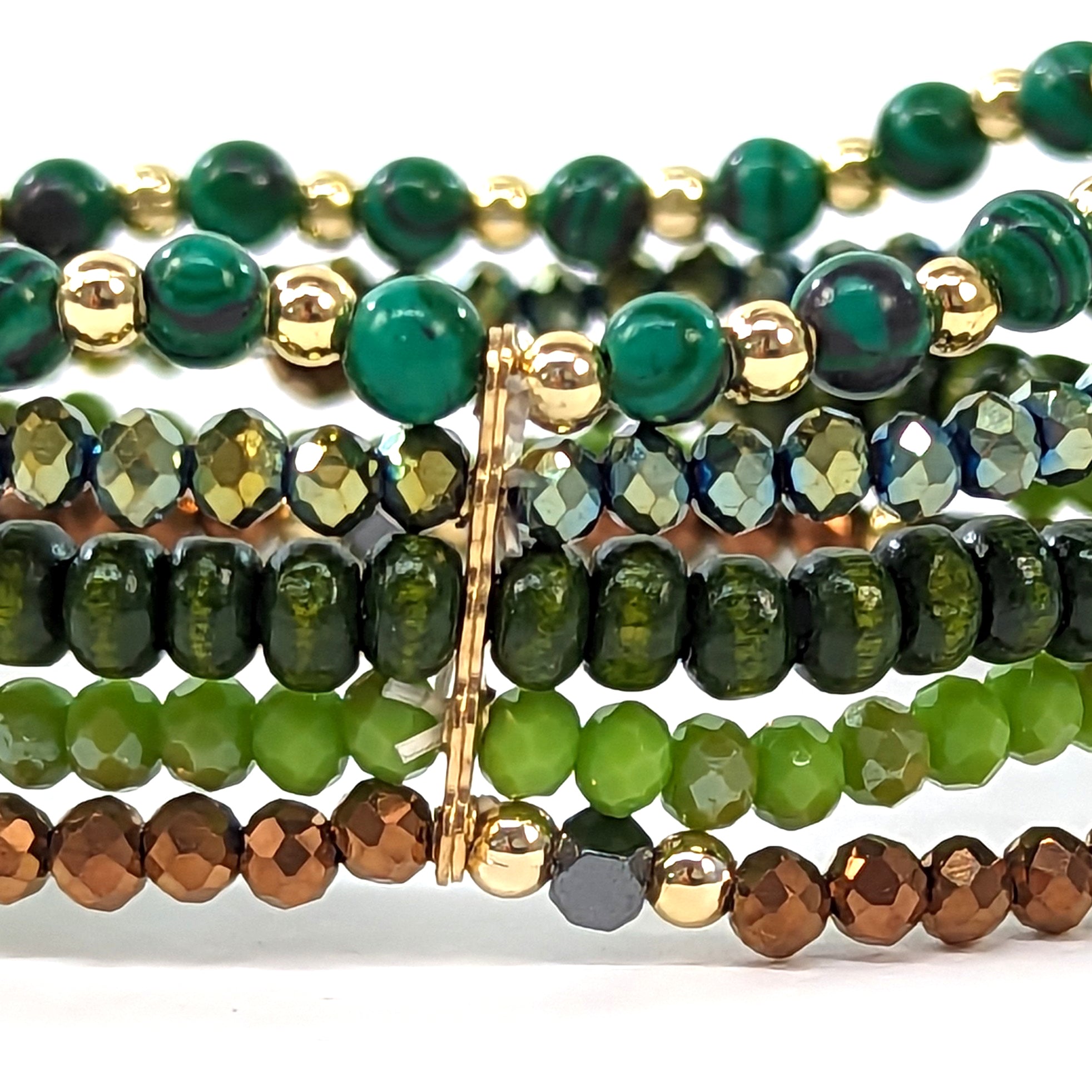 Multi Strand Beaded Bracelet for Women - Green Jade Stone Adjustable Wrap Bracelet | Boho Chic Handmade Jewelry for Everyday Wear & Gifts