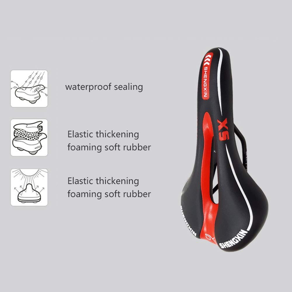 Premium Shockproof Bike Seat - Extra Wide & Soft Cushion with Middle Hole for Maximum Comfort - Fits MTB, Road, Folding & Exercise Bikes - Perfect for Long Rides, Commuting & Indoor Cycling Workouts