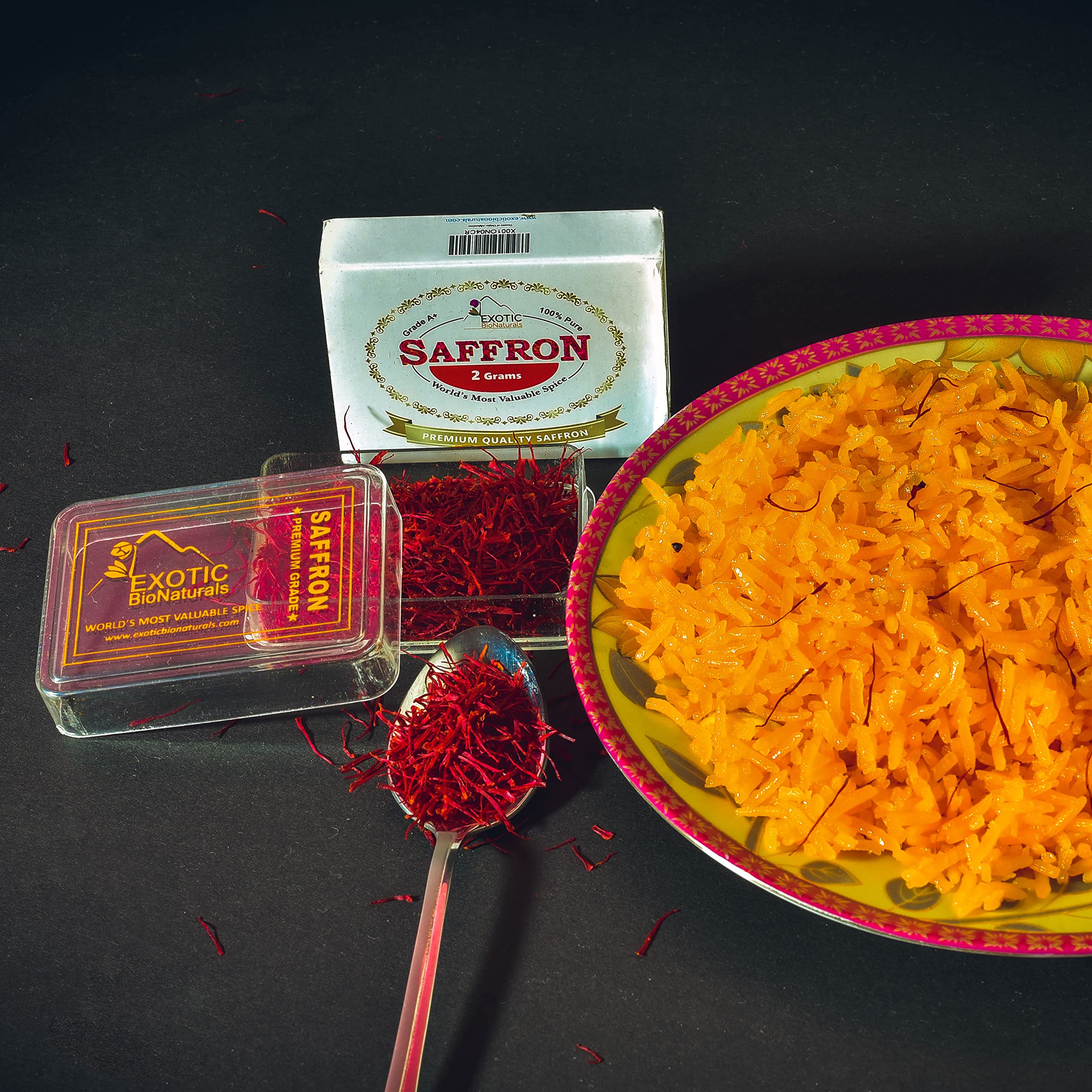 Premium Grade A+ Super Negin Saffron Threads - 100% Pure All Red Saffron Spice for Cooking, Baking & Beverages | Perfect for Paella, Risotto, Bomba Rice, Saffron Tea & Golden Milk | Gourmet Kitchen Essential (2g/0.07oz) | Ideal for Home Chefs, Food Enthusiasts & Healthy Lifestyles
