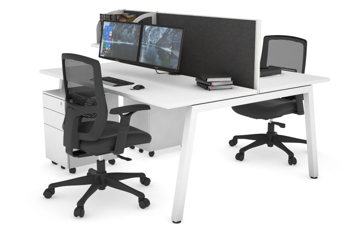 2-Person Office Workstation Desk - 1800L x 700W Dimensions - Perfect for Shared Workspaces & Collaborative Office Environments