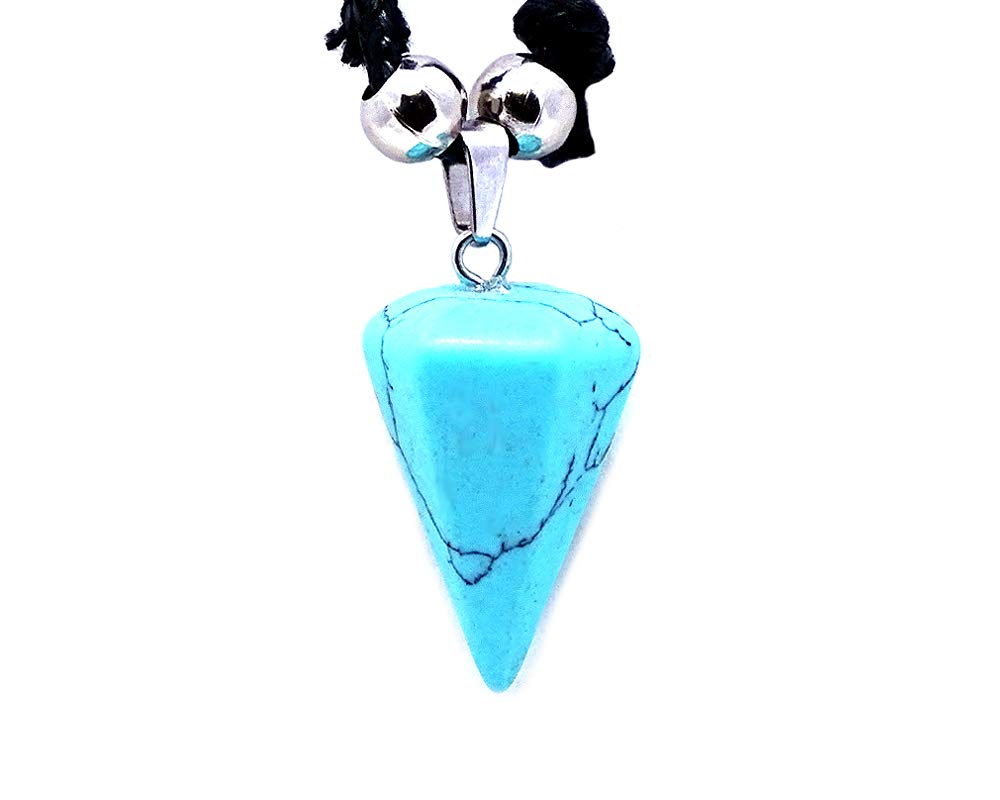 Hexagonal Healing Gemstone Crystal Point Pendulum Pendant Adjustable Necklace - Handmade Reiki Jewelry for Women, Boho Spiritual Accessories for Meditation, Energy Cleansing & Chakra Balancing