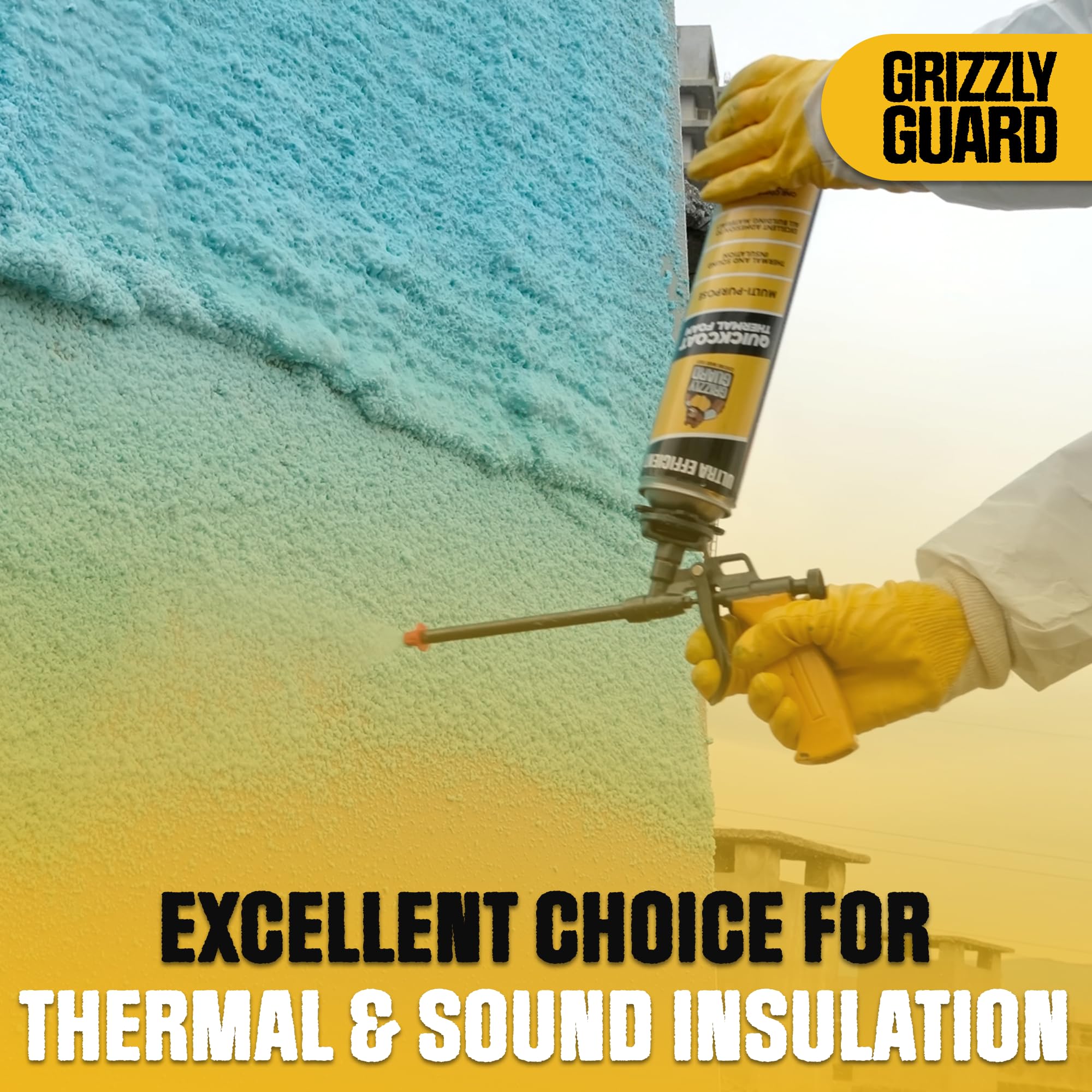 Closed Cell Spray Foam Insulation Kit - DIY Expanding Polyurethane Foam Sealant for Walls, Attic & Concrete - Thermal & Sound Insulation (120 Board Feet, 6 Pack) - Perfect for Home Renovation, Energy Efficiency Projects & Soundproofing Rooms