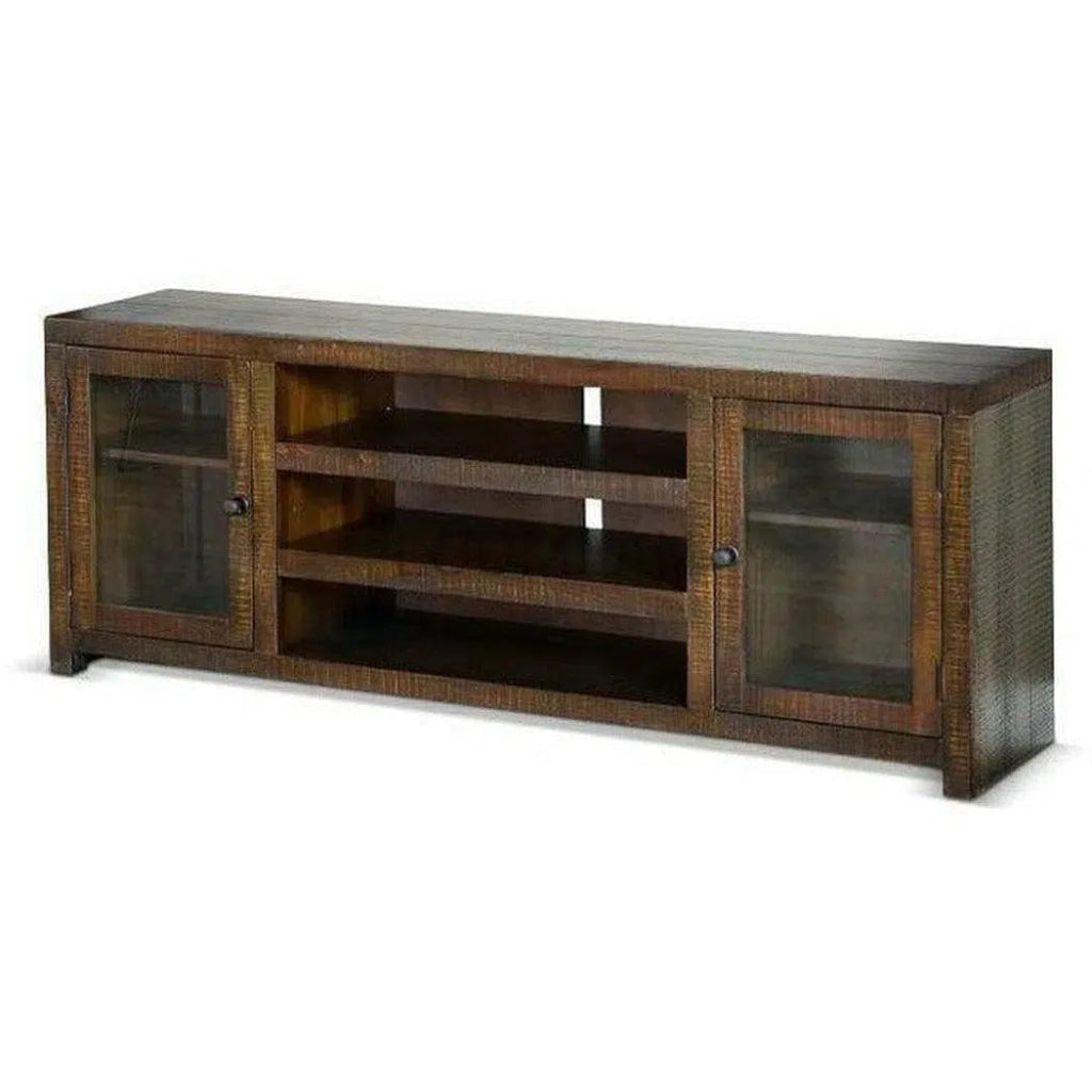 72 Inch TV Stand with Glass Doors and Solid Wood Frame - Perfect for Living Room, Bedroom, and Home Theater Setup