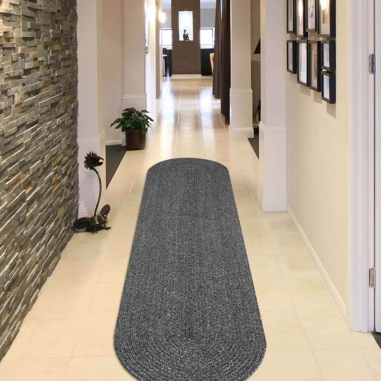 Classic Braided Area Rug - Non-Slip Indoor/Outdoor Oval Rug for Living Room, Bedroom, Patio & Deck - Soft & Durable Home Decor