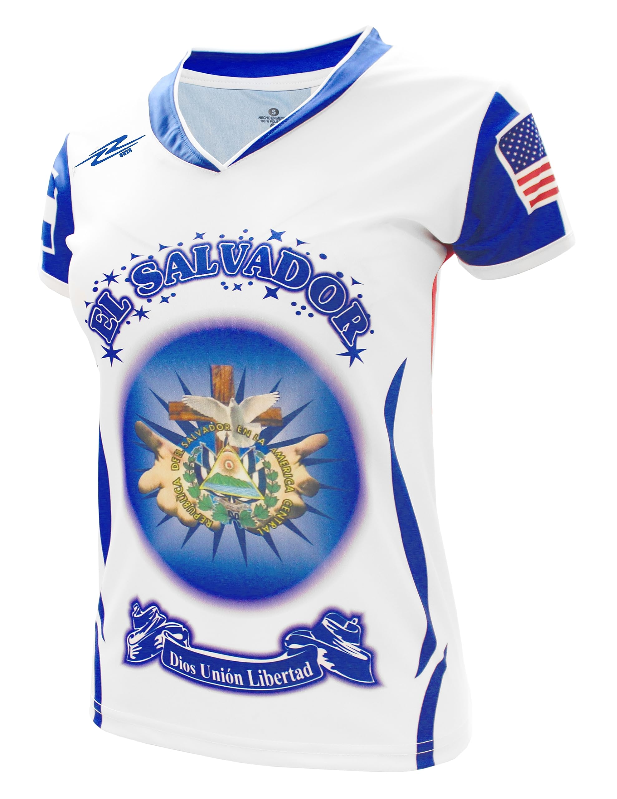 El Salvador & USA Women's Soccer Fan Jersey - Authentic Replica for Women's Football Supporters - Perfect for Games, Tailgating & Fan Events