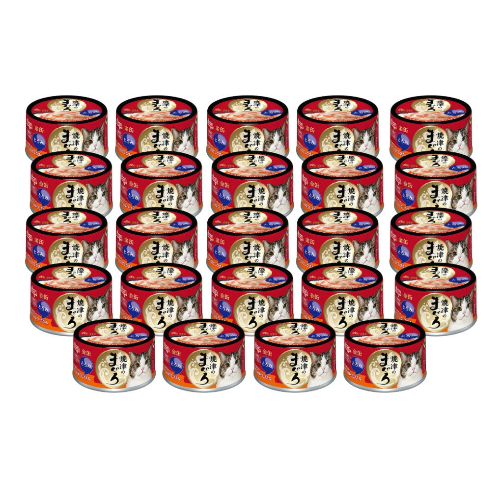 24-Pack Aixia Yaizu No Maguro Wet Canned Cat Food 70g - Rich Sauce Thin Jelly Tuna Fillet for Adult & Senior Cats - Perfect for Mealtime, Travel & Emergency Pet Food Supply