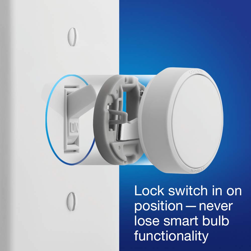 Lutron Aurora Smart Bulb Dimmer Switch for Philips Hue - White | Z3-1BRL-WH-L0-A | Easy Installation with Screwdriver Included | Perfect for Bedroom, Living Room & Smart Home Lighting Control