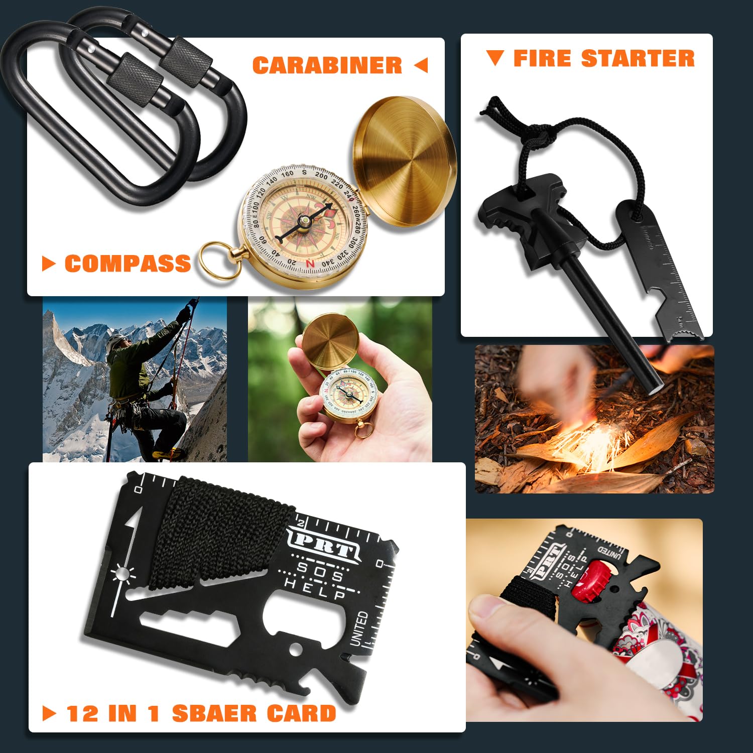 Premium Survival Gear Kit - Emergency First Aid Supplies & Large Durable Camping Backpack for Outdoor Adventures | Perfect for Hiking, Camping, and Wilderness Survival Preparedness