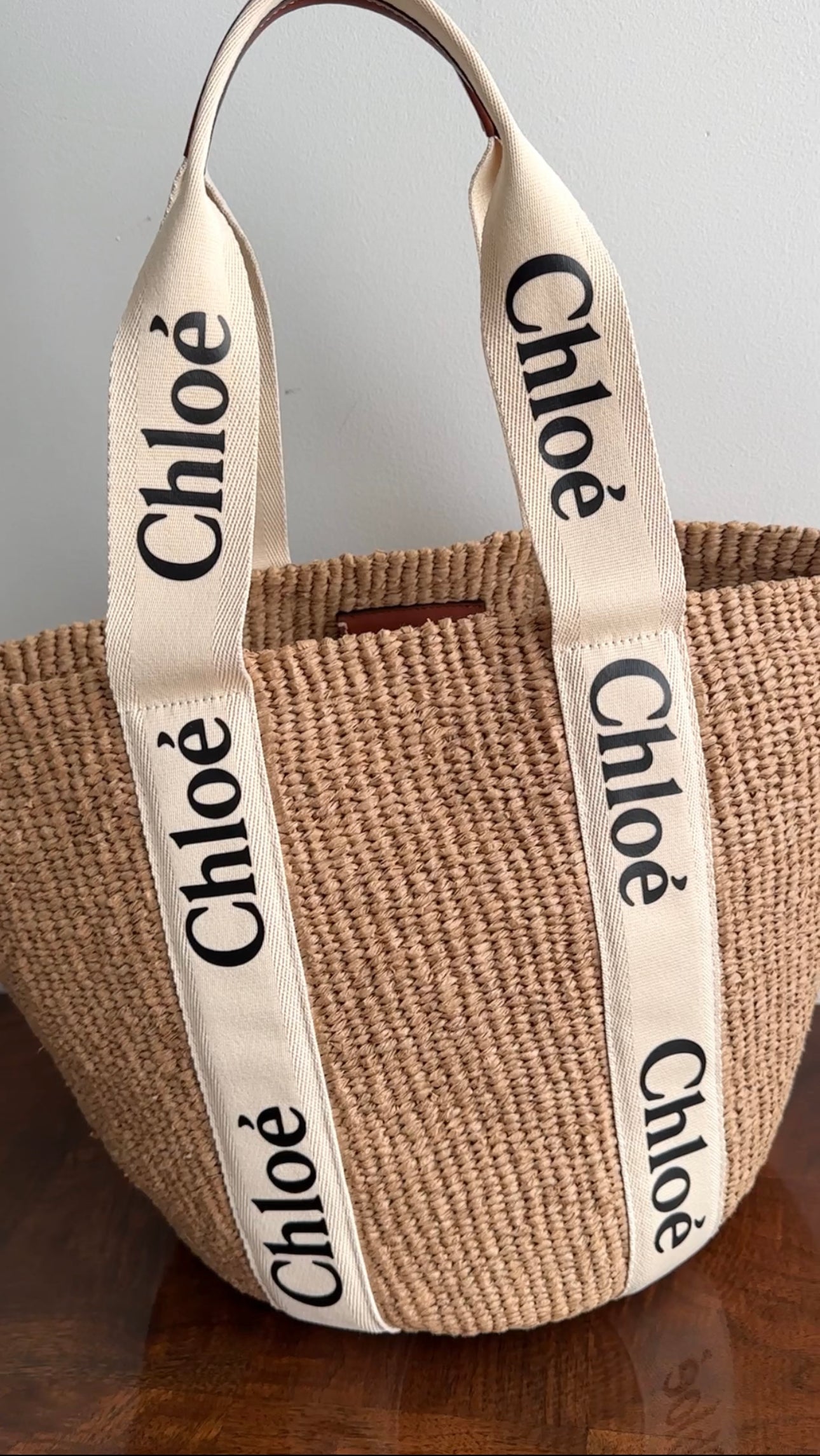 Chloe x Mifuko Edition Large Woody Basket Tote Bag - Handmade Woven Straw Beach Bag for Women, Perfect for Summer Vacations, Picnics, and Shopping