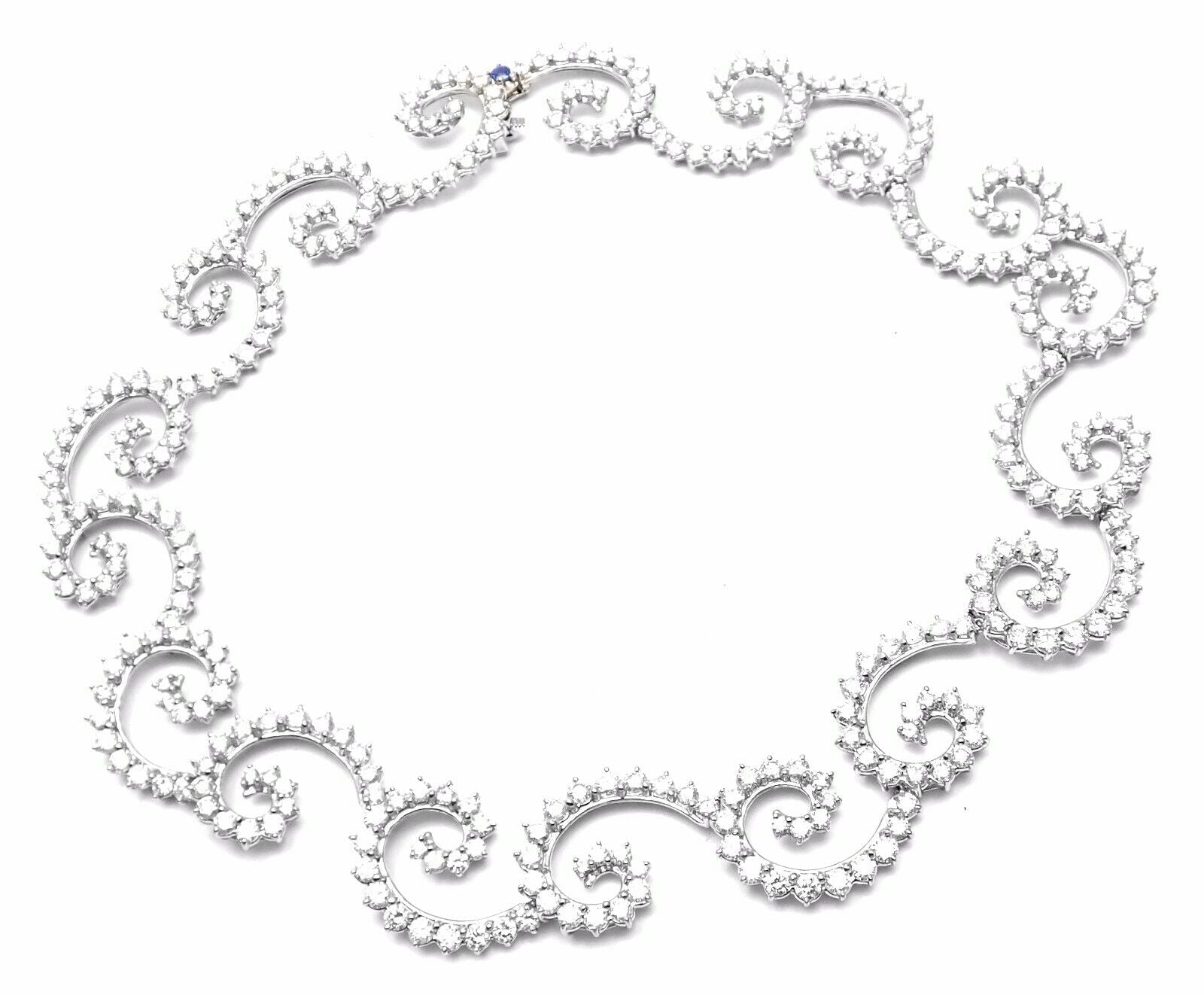 Authentic Angela Cummings Platinum 34 Carat Diamond Necklace Vintage 1995 - Luxury Jewelry for Weddings, Anniversaries & Special Occasions