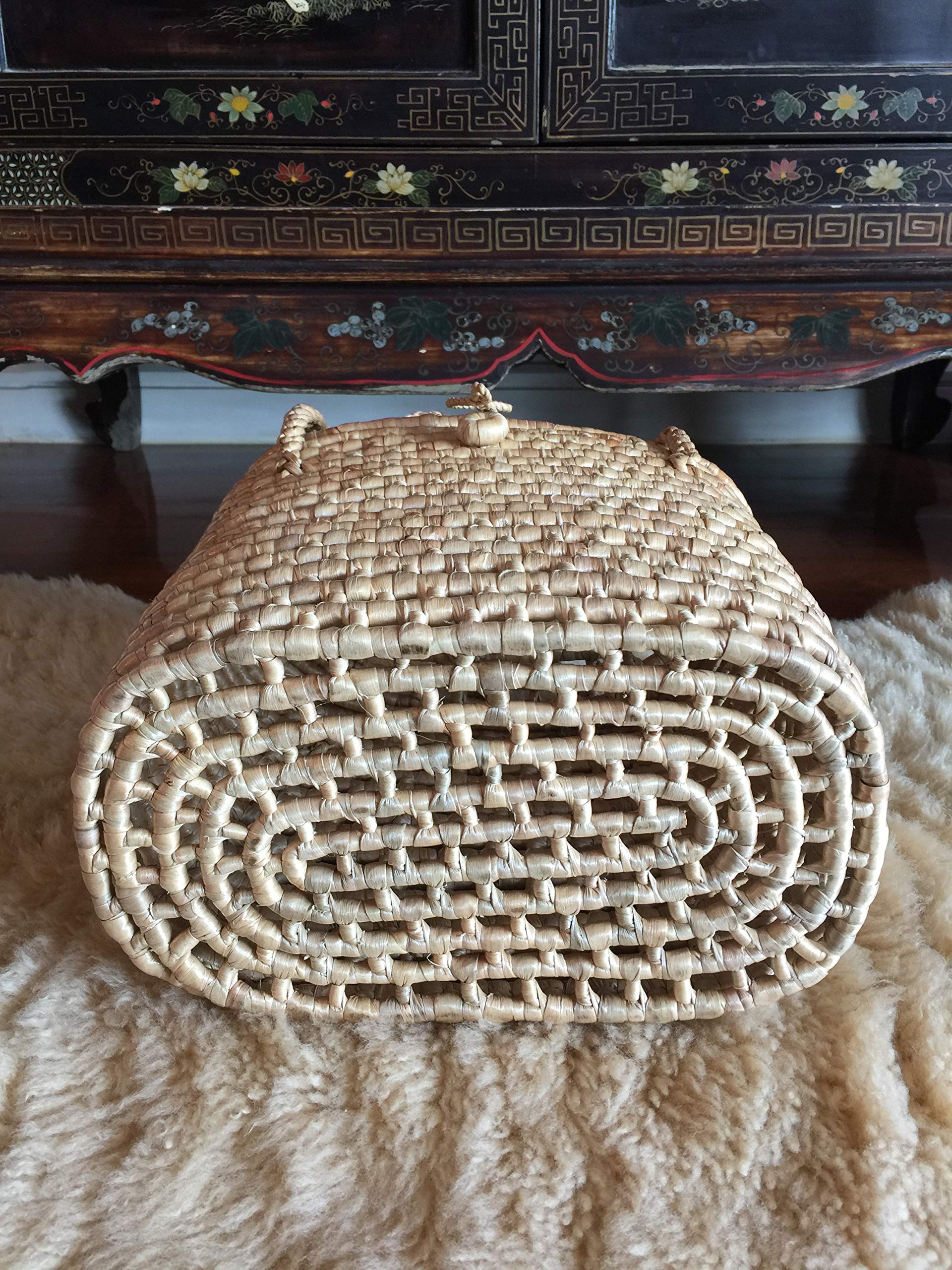 Stylish Handwoven Straw Tote Bag with Top Handles - Eco-Friendly Summer Beach Bag for Women, Perfect for Shopping, Market & Picnic Use