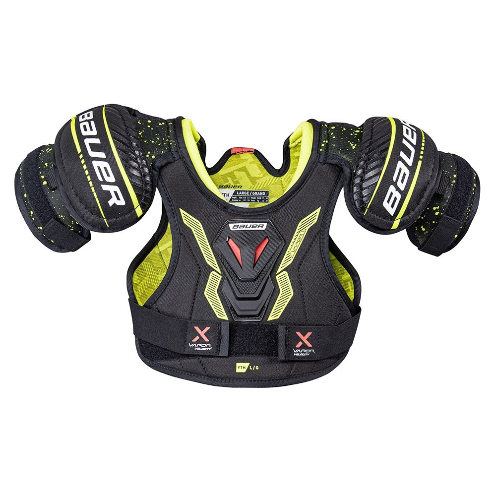 Bauer Vapor Velocity 2022 Youth Ice Hockey Shoulder Pads - Protective Gear for Kids Hockey Practice & Games - Lightweight Chest & Shoulder Protection for Youth Players