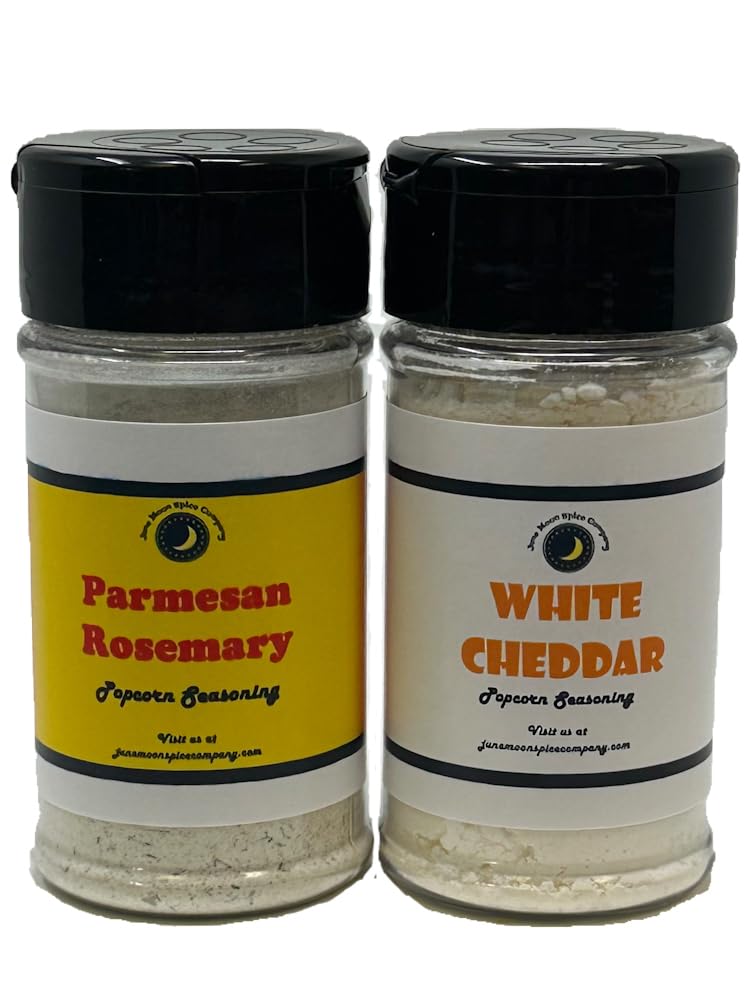 Premium Popcorn Seasoning Variety 2 Pack - Parmesan Rosemary & White Cheddar | Fat Free, Saturated Fat Free, Cholesterol Free | Perfect for Movie Nights, Snack Time & Party Favors