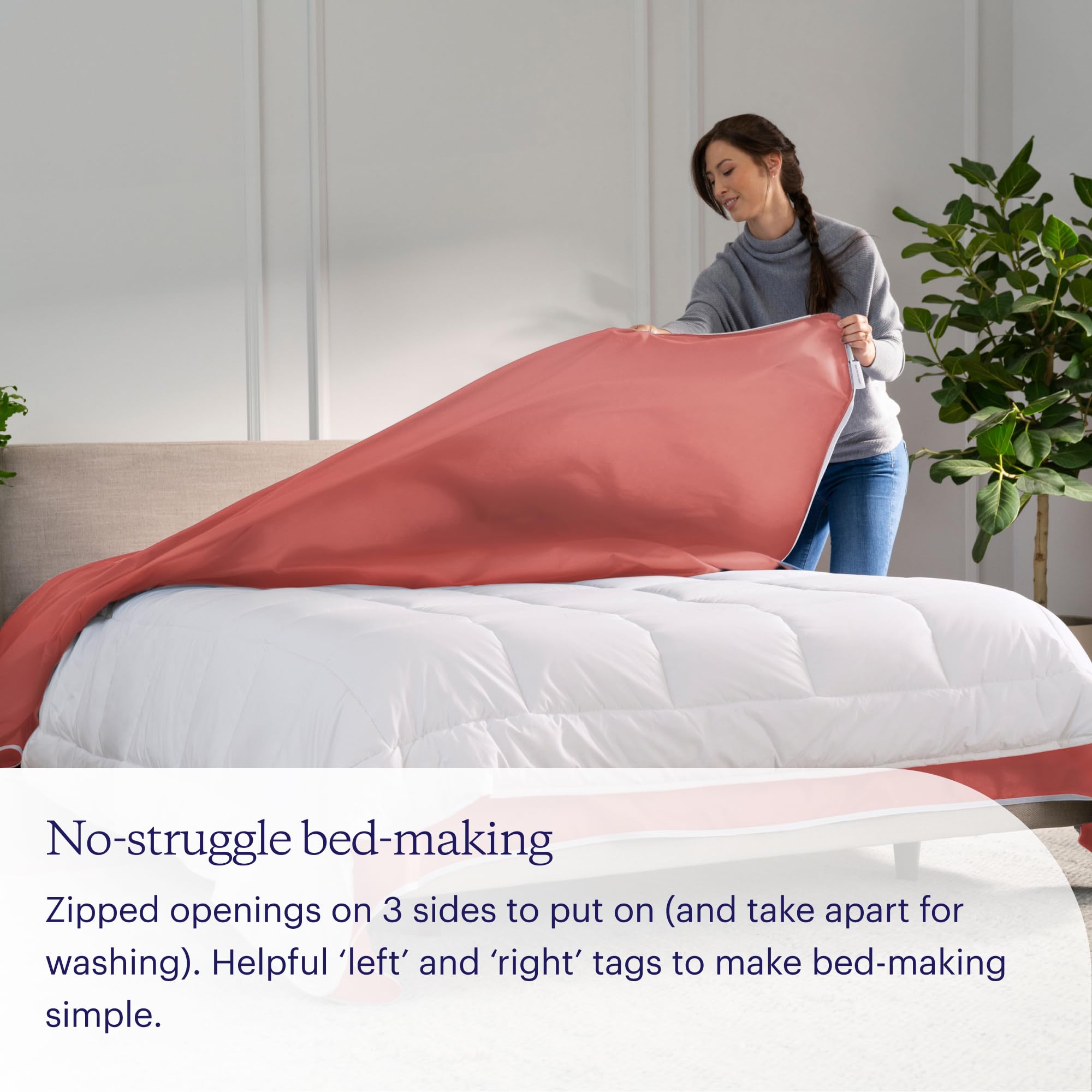 Purple PerfectStay Duvet Cover Set - 100% Cotton Easy to Assemble Twin/Twin XL Size (2-Piece) for Bedroom Decor | Desert Rose Pattern | Soft & Breathable for All Seasons