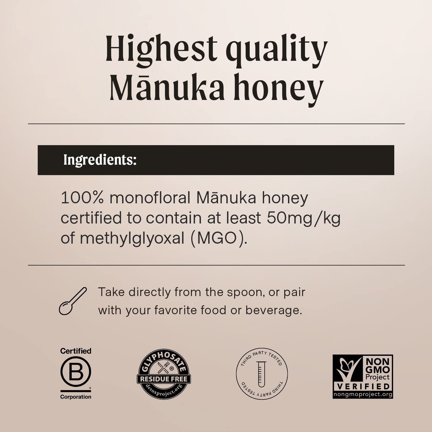 Manukora Raw Manuka Honey MGO 50+ - 500g NZ Honey for Daily Wellness