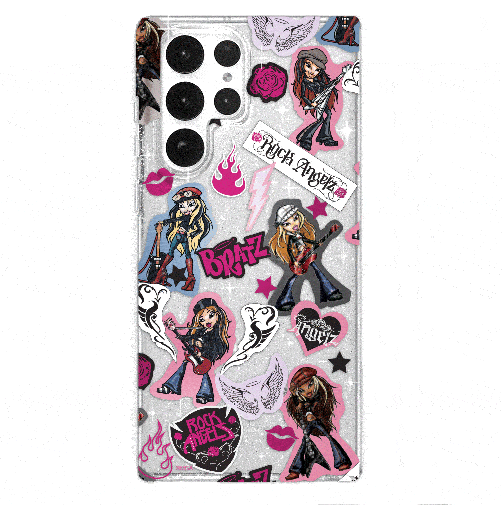 Bratz Rock Angelz Glitter Samsung Phone Case - Trendy Protective Cover for Galaxy S20/S21/Note 20 - Perfect for Teens, Gift Ideas & Fashion Accessories