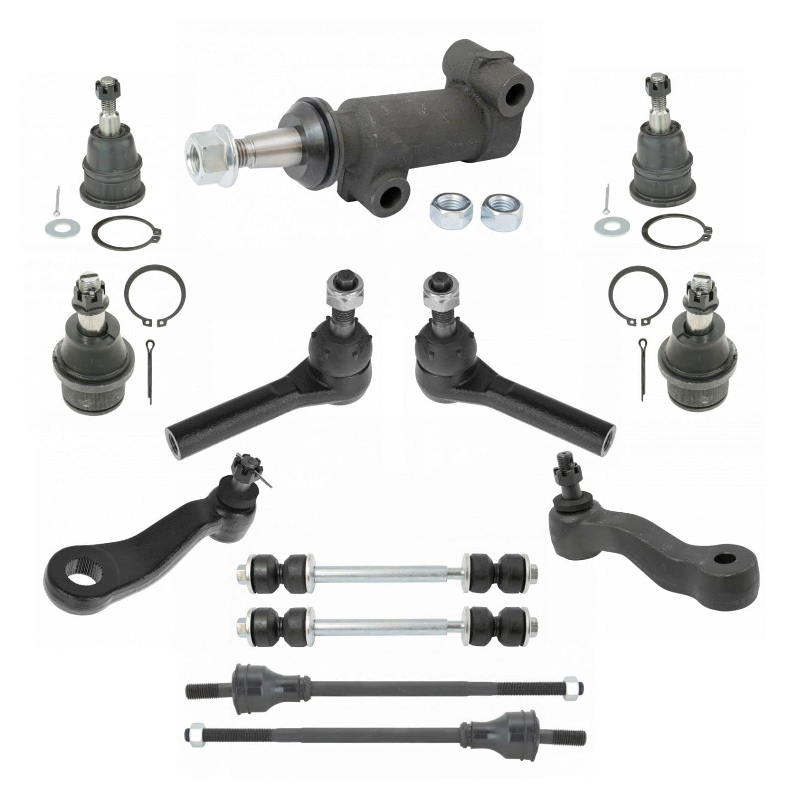Chevrolet GMC Front Steering & Suspension Kit - Ball Joint, Idler Arm, Pitman Arm, Sway Bar Link, Tie Rod - Replacement Parts for Smooth Ride & Handling - Perfect for Off-Roading & Daily Commuting