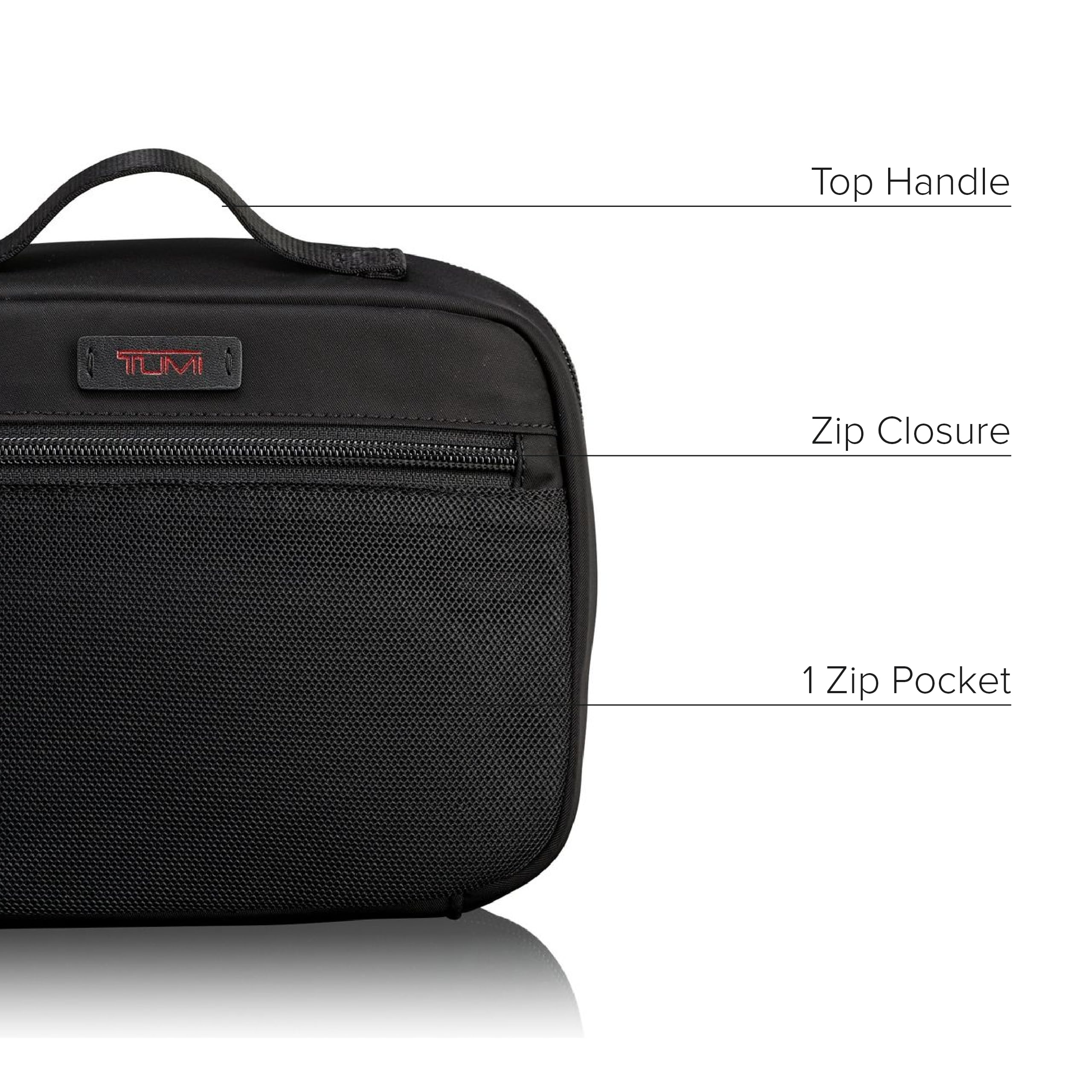 TUMI Large Black Nylon Travel Organizer Pouch - Toiletry Bag for Electronics, Cords, Cosmetics & Hygiene Kit | Perfect for Business Trips, Vacations & Daily Use