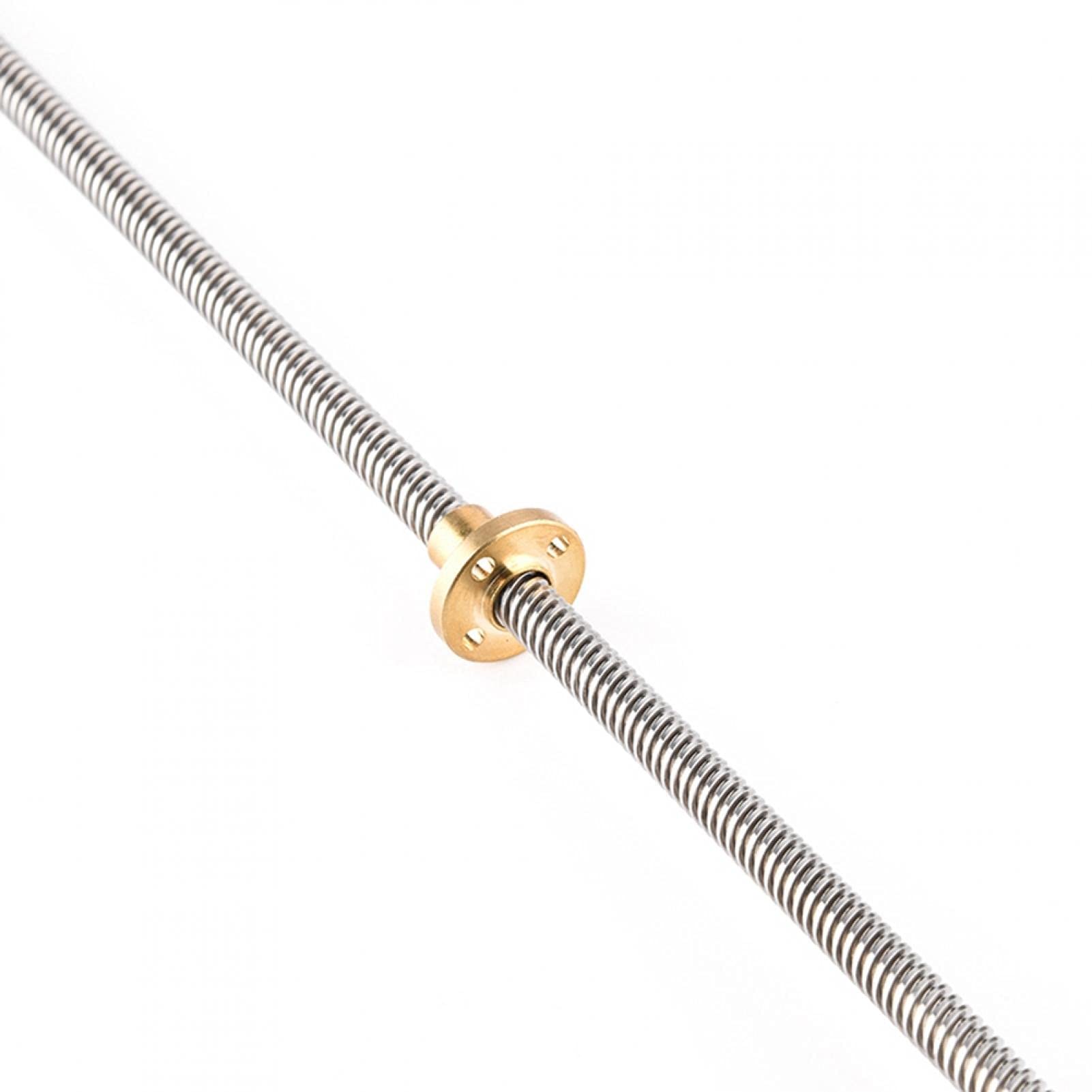 Stainless Steel T8 Trapezoidal Threaded Rod 8mm with Brass Nut - 100mm Length for 3D Printer, CNC Machine, and DIY Projects | High Precision Lead Screw for Linear Motion Systems