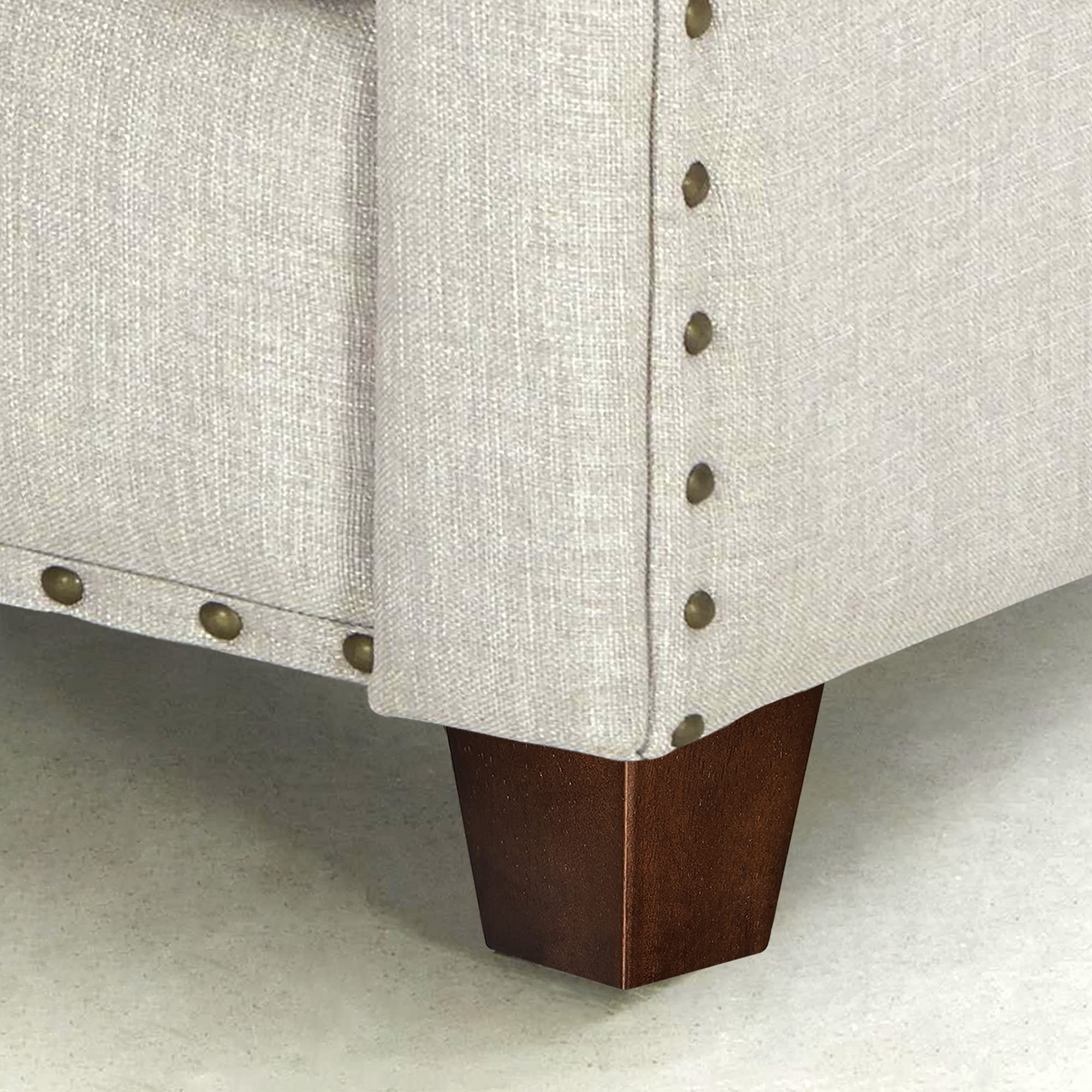 AORYVIC 3 Inch Wooden Furniture Legs - Set of 4 Square Mid-Century Modern Sofa Legs in Brown - Replacement Couch Legs for Armchair, Recliner, Coffee Table & Dresser - Perfect for Living Room, Bedroom & Office Furniture Upgrade