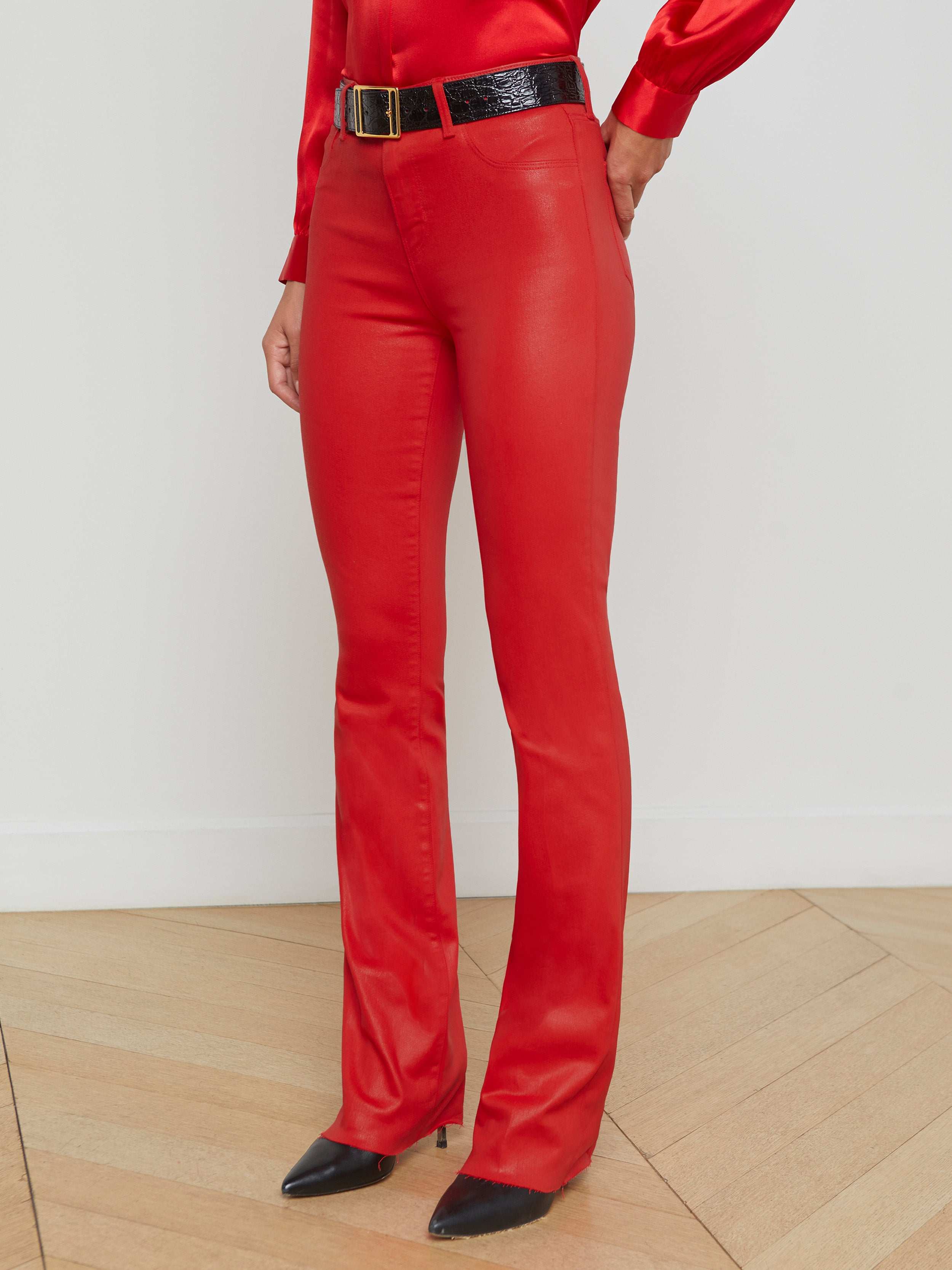 Ruth Coated Straight Leg Jean - High Waist Stretch Denim Pants for Women | Perfect for Casual Wear, Office & Night Out