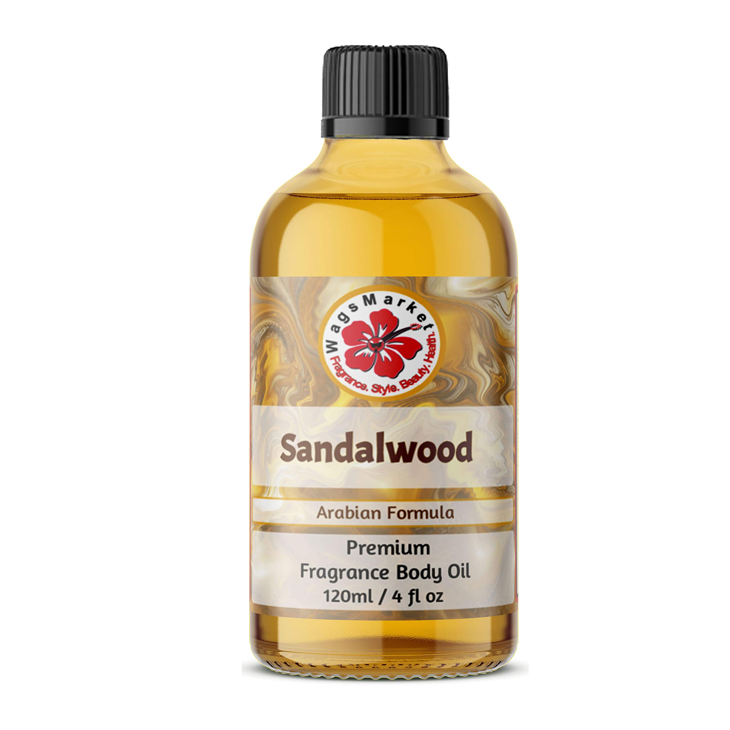 WagsMarket Premium Sandalwood Perfume Oil - 100% Natural Fragrance for Men & Women - 0.33oz Roll On to 4oz Glass Bottle Options - Perfect for Aromatherapy, Meditation & Daily Wear