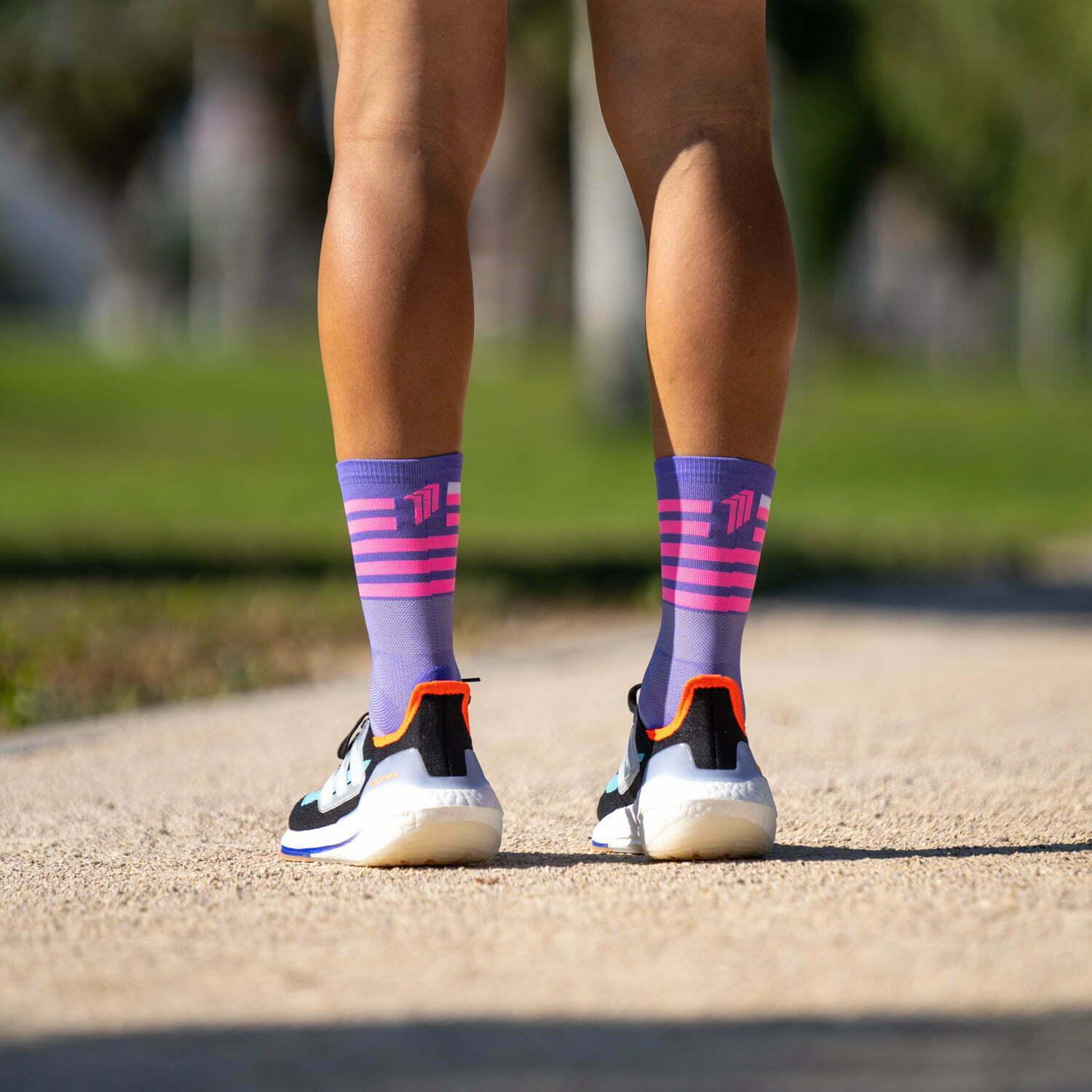 Red Air Purple Triathlon Socks - Breathable Running Socks for Men & Women - Perfect for Cycling, Marathon & Triathlon Training