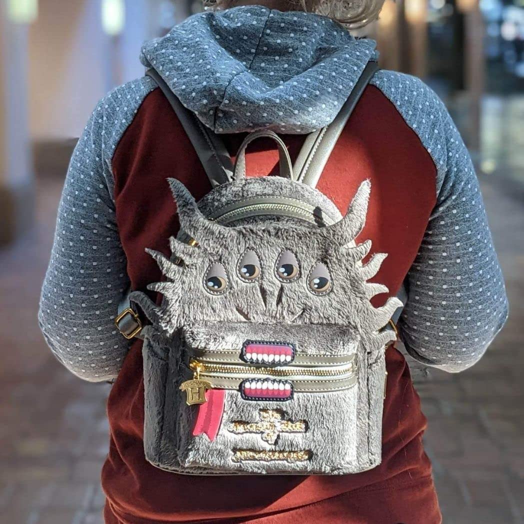 Loungefly Harry Potter Monster Book of Monsters Backpack - Official Licensed Double Strap Shoulder Bag for Cosplay, Halloween Costume & Wizarding World Fans - Perfect for Comic Con, Theme Parks & Harry Potter Merch Collectors