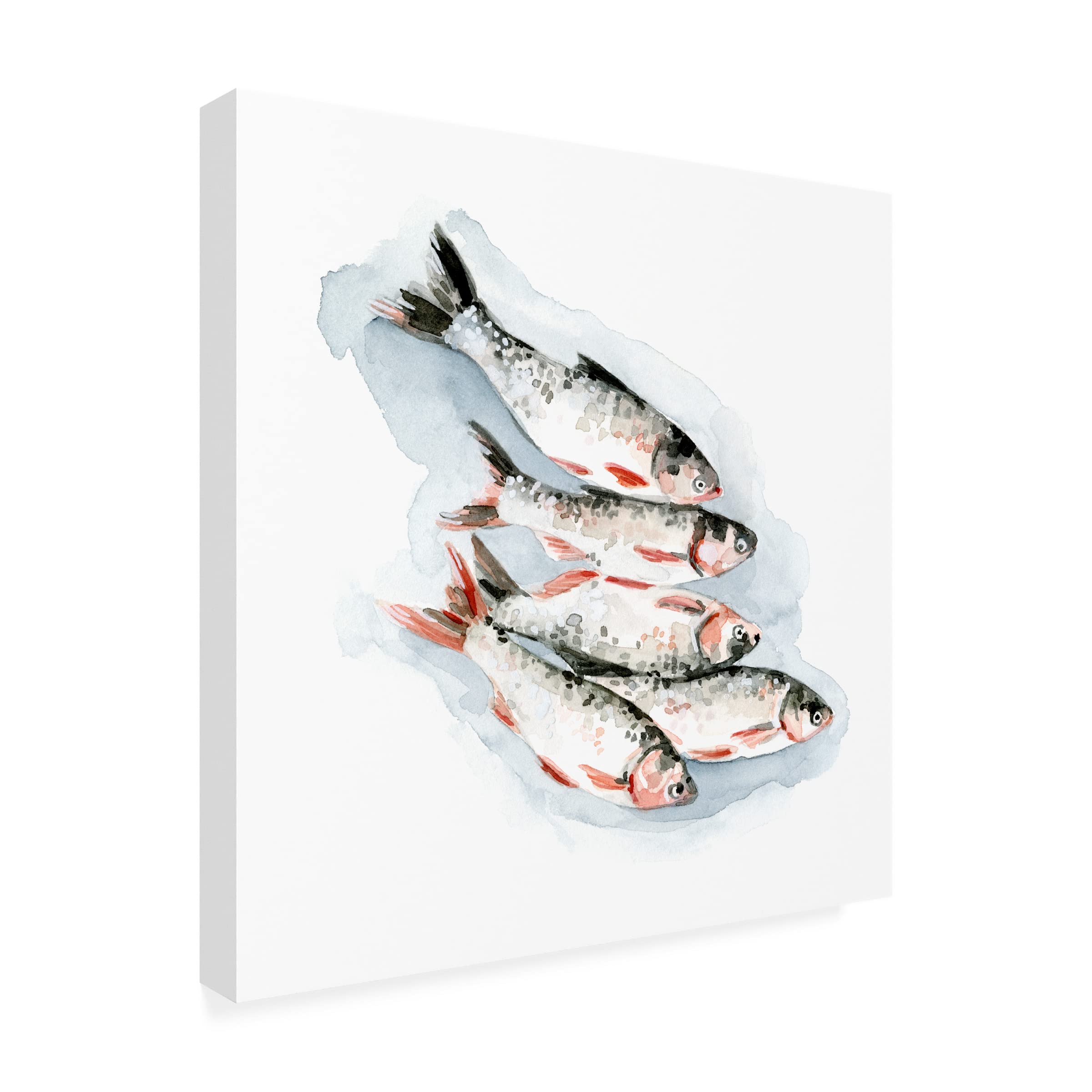 Emma Caroline 'Seafood Snack I' Canvas Wall Art Print - Coastal Kitchen Decor, Beach House Dining Room Wall Decor, Seafood Restaurant Artwork
