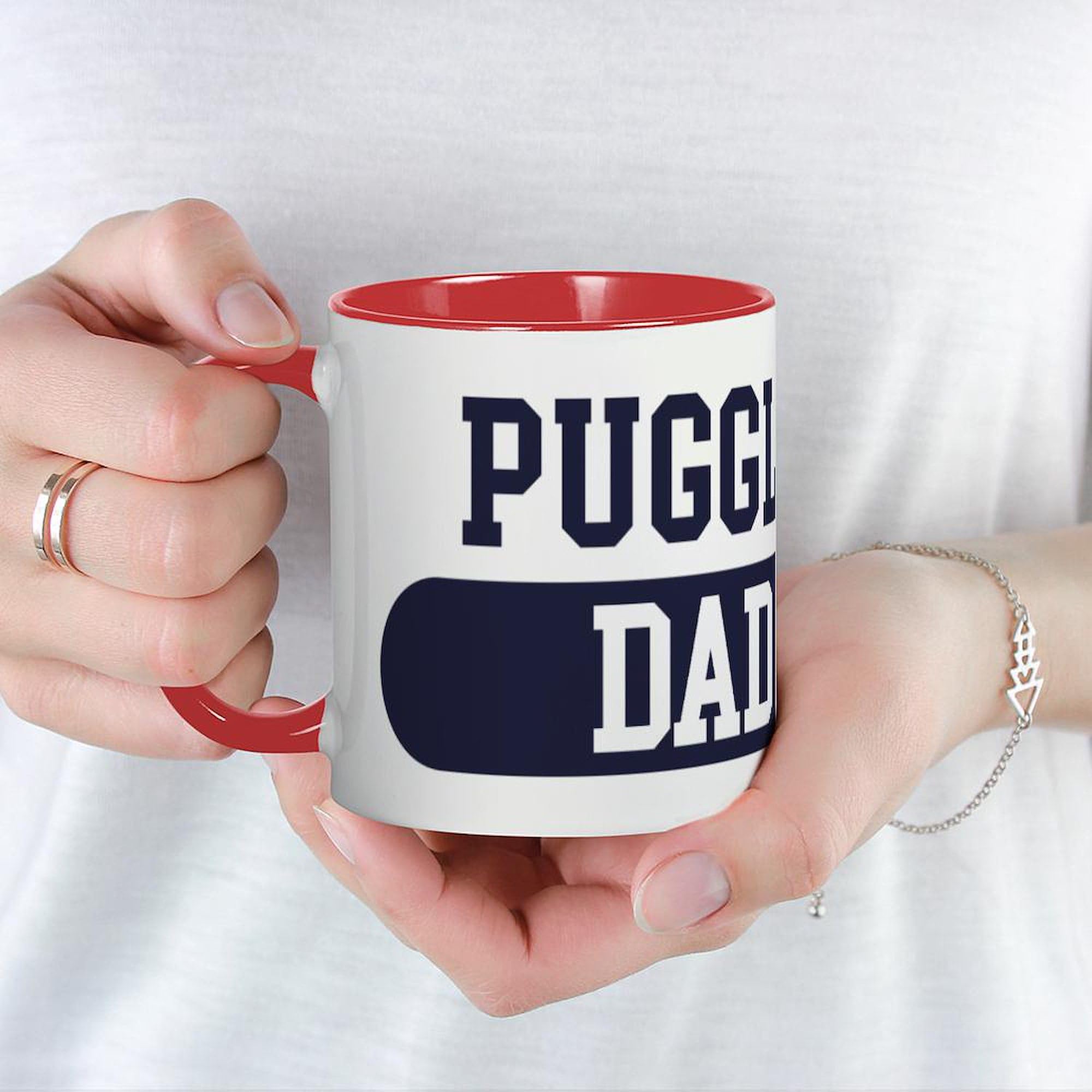 Puggle Dad Mug - 11 oz (325 ml) Ceramic Coffee Cup for Tea & Hot Drinks - Funny Dog Lover Gift for Father's Day, Birthday & Office Use