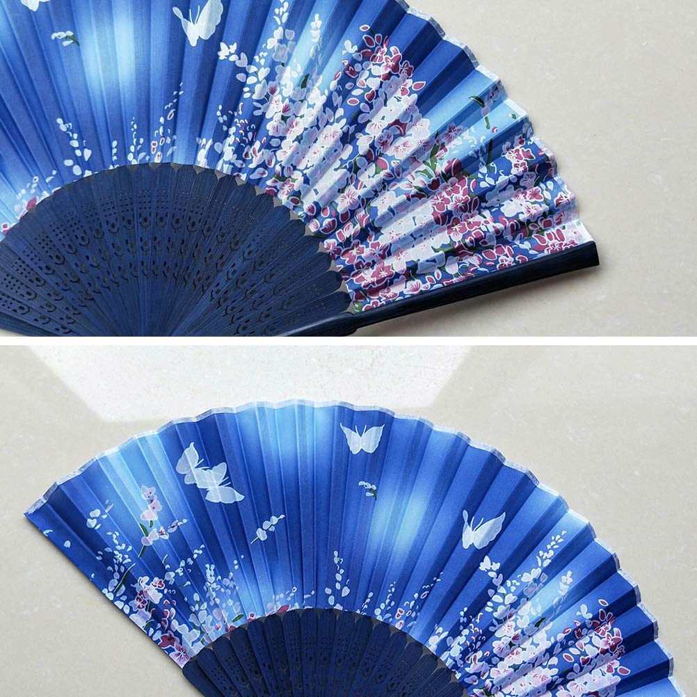 Toyvian 6 Inch Foldable Bamboo Hand Fan for Women - Traditional Chinese Style Handheld Dance Fan Accessory - Perfect for Dance Performances, Weddings, and Summer Cooling