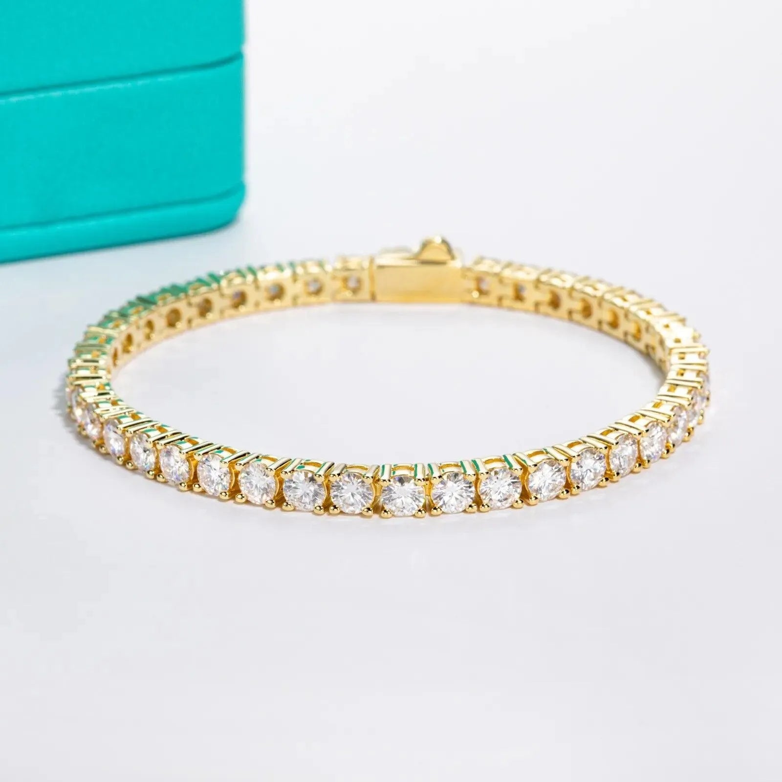 AnuJewel 6.5mm 24-Piece 29cttw D Color Moissanite Tennis Bracelet - 925 Sterling Silver Wedding Jewelry for Women - Perfect for Bridal, Anniversary & Special Occasion Gifts