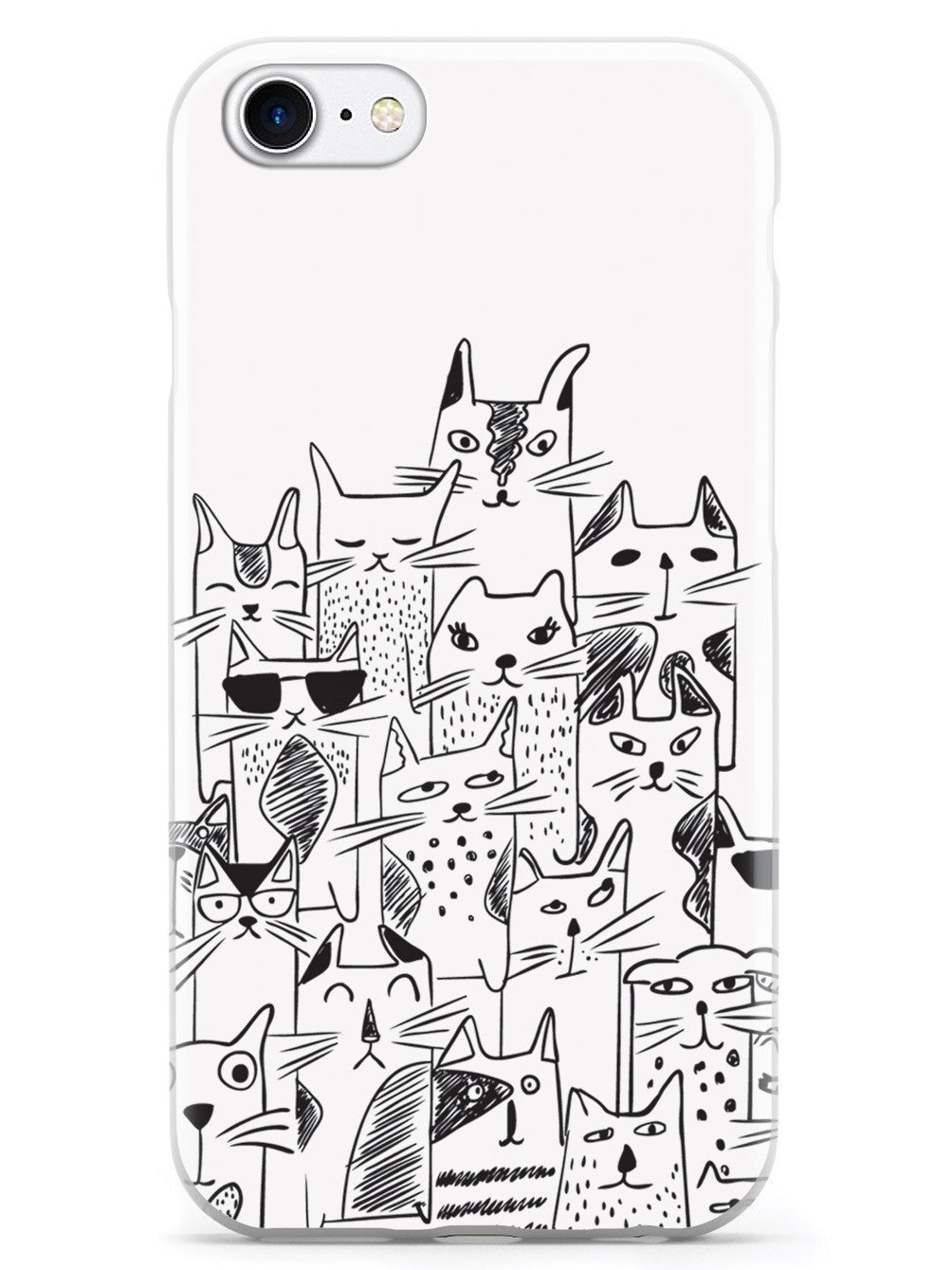 Inspired Cases - iPhone 8 Case with 3D Textured Design - Shockproof Protective Cover for Apple iPhone 8 - Stack O' Cats - Perfect for Everyday Use, Travel & Gift Giving