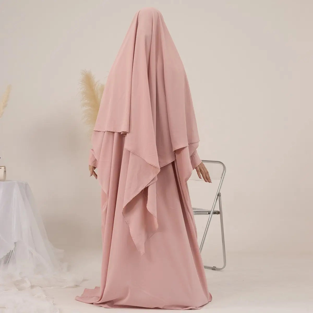2-Piece Muslim Prayer Dress Set - Jilbab Abaya with Khimar Scarf | Modest Islamic Clothing for Women | Perfect for Salah, Mosque & Daily Wear