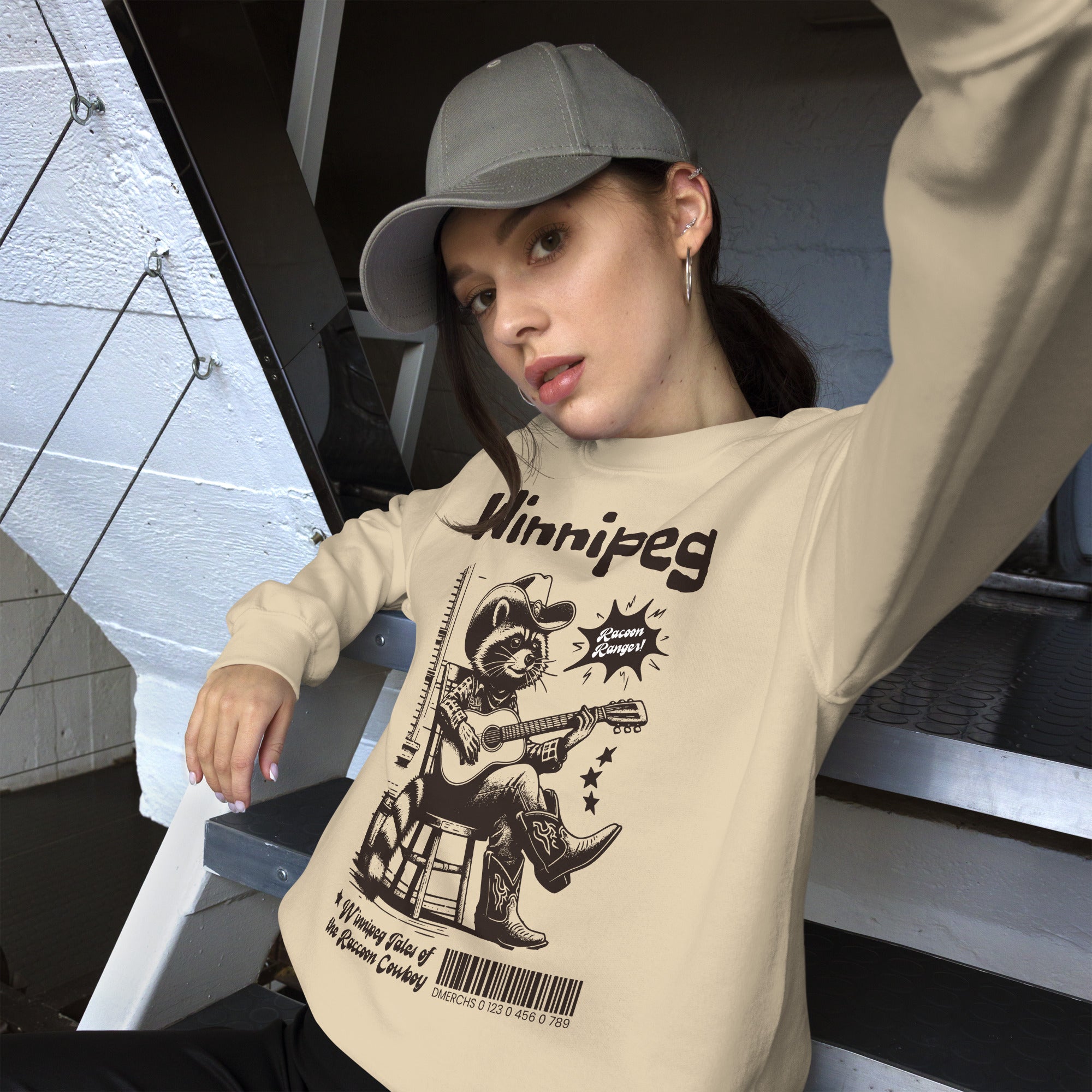 Winnipeg Raccoon Graphic Sweatshirt - Cute Animal Hoodie for Men & Women - Perfect for Casual Wear, Street Style & Outdoor Activities