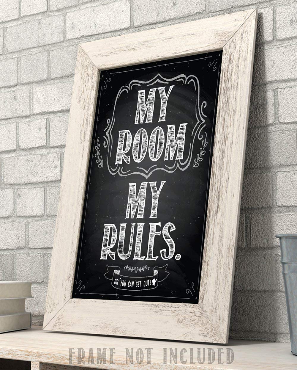 My Room My Rules - 11x14 Unframed Cool Art Print Poster for Teens - Trendy Wall Decor for Teen Bedroom & College Dorm Aesthetic - Perfect Gift for Birthday, Graduation & Room Makeover