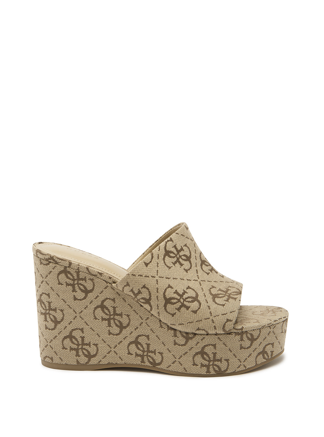 Stylish Brown Logo Yenise Wedge Heels for Women - Comfortable Chunky Block Heel Shoes for Office, Party & Casual Wear