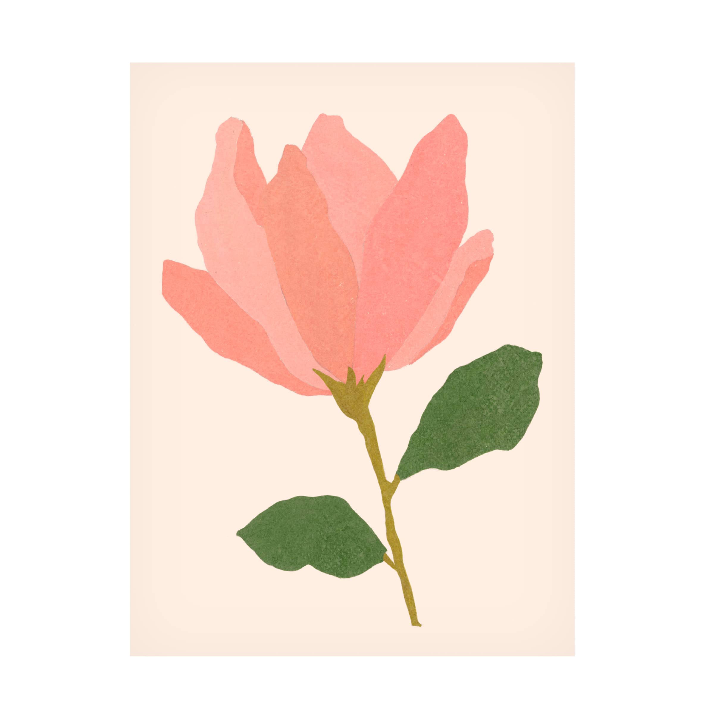 Melissa Wang 'Magnolien I' Floral Canvas Wall Art Print - 35x47 Inches - Elegant Home Decor for Living Room, Bedroom & Office