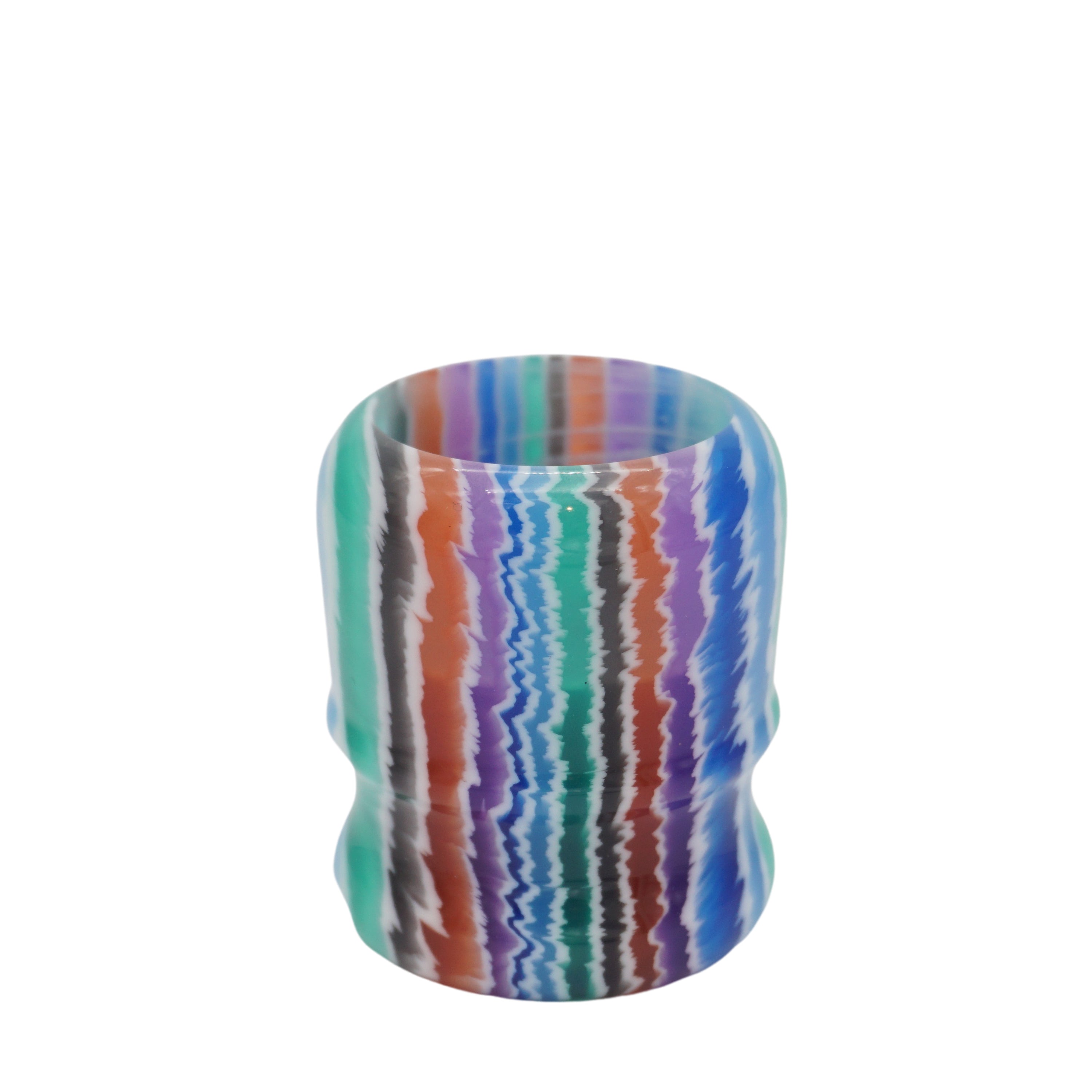 Premium Handmade Blue Stripe Shaving Brush Handle - Fits 24mm & 22mm Knots - Perfect for Wet Shaving & Grooming Kits - Luxury Men's Shaving Accessory