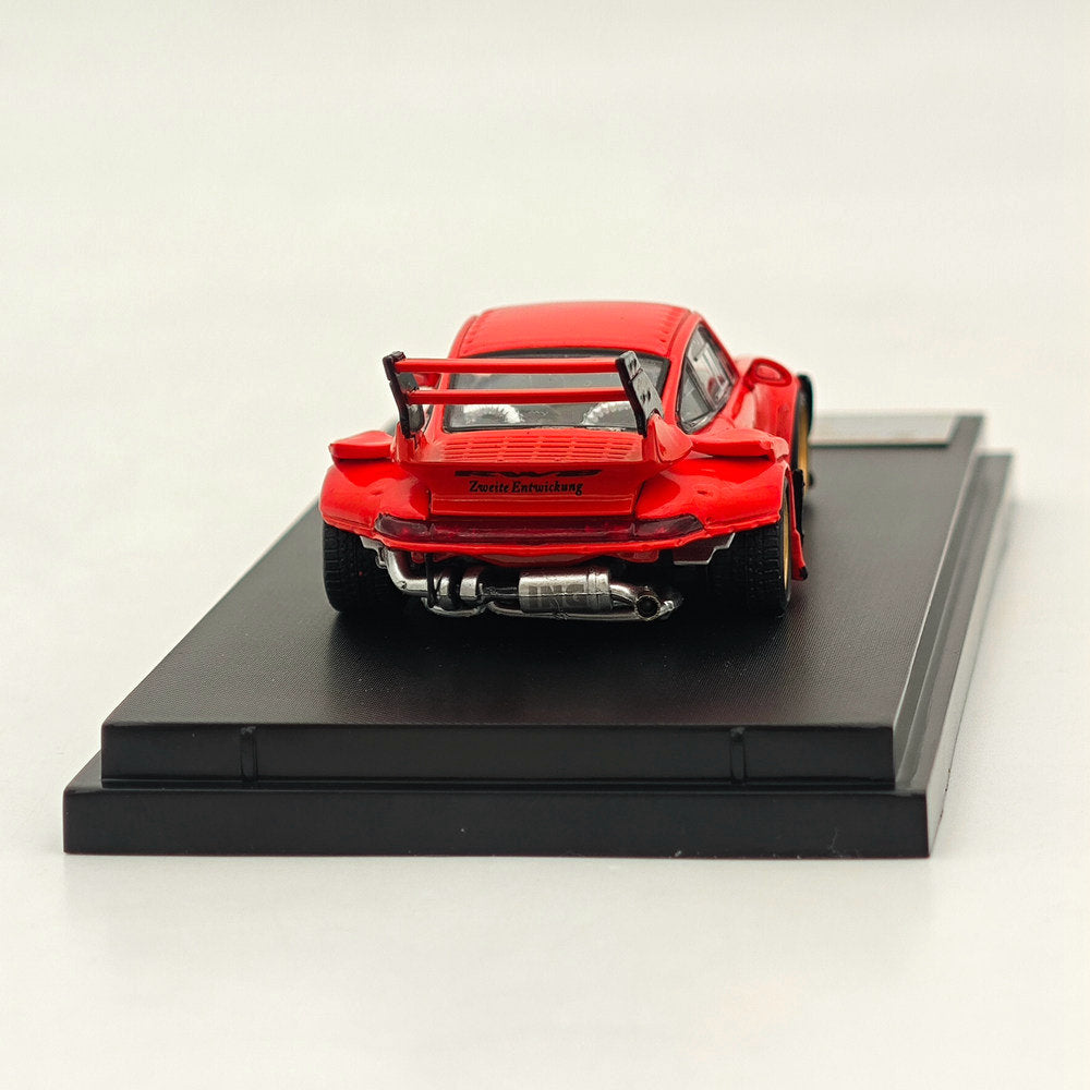 1/64 Scale RWB 993 GT RAUH Welt Diecast Model Car - Red Tall Wing Limited Edition Collectible for Display & Racing Enthusiasts | Perfect for Showcase, Gift Giving & Diecast Car Collections